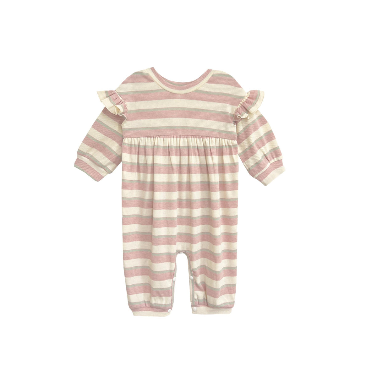 Candy Stripe Ribbed  Baby Girl Romper