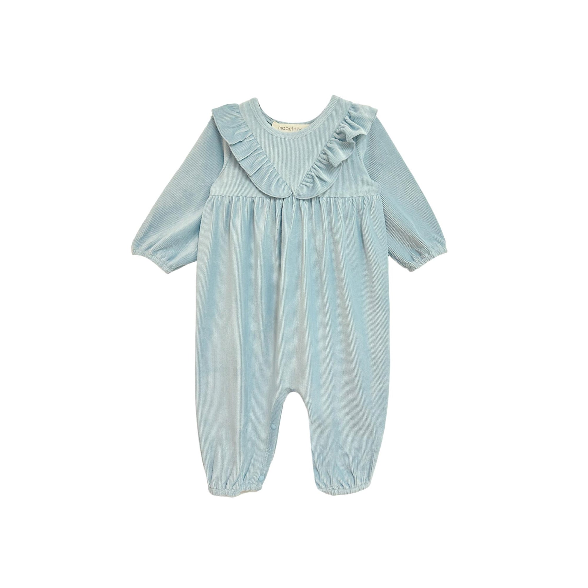 Blair Dusty Blue Baby Girl Corduroy Romper