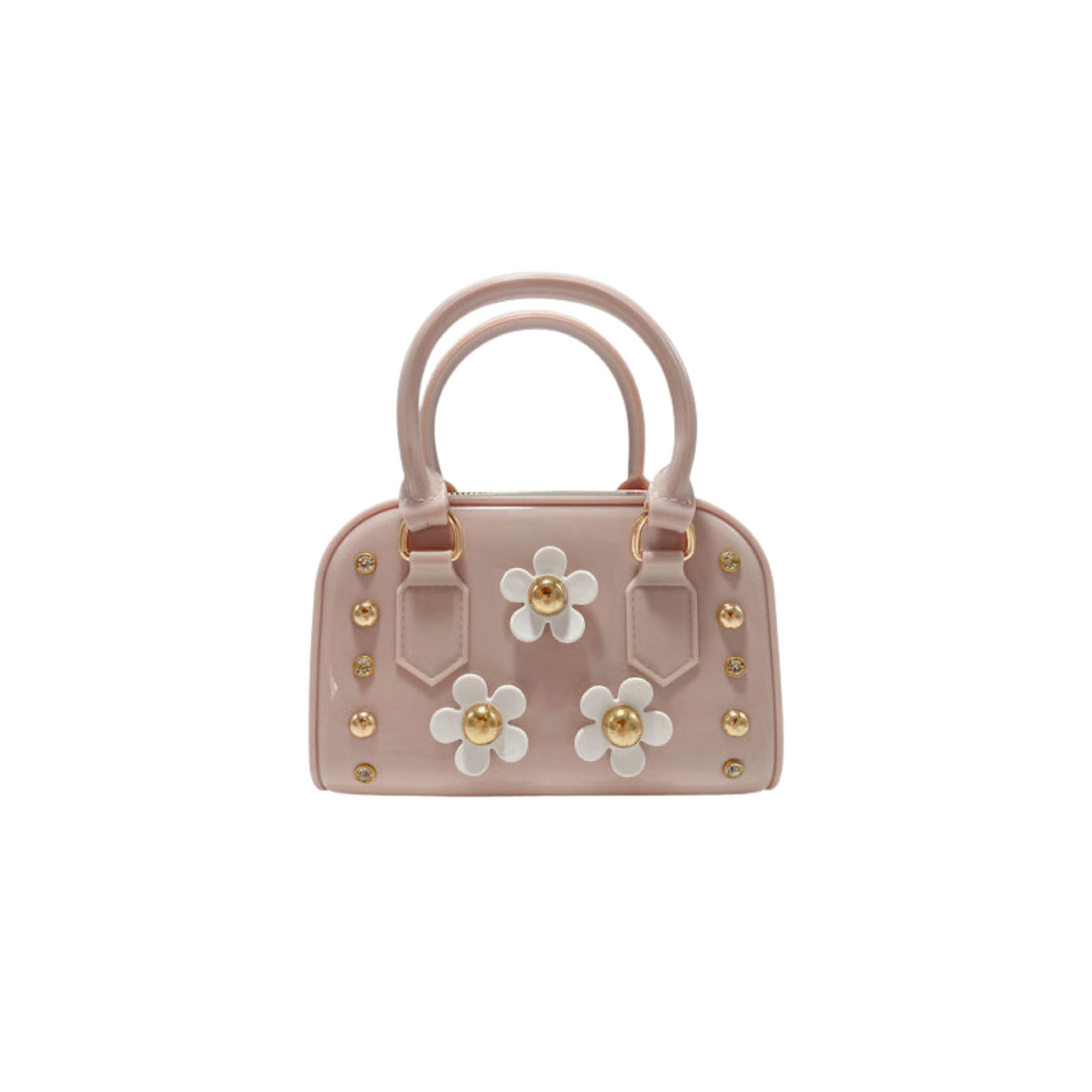 Floral Jelly Barrel Purse in Ivory &amp; Apricot