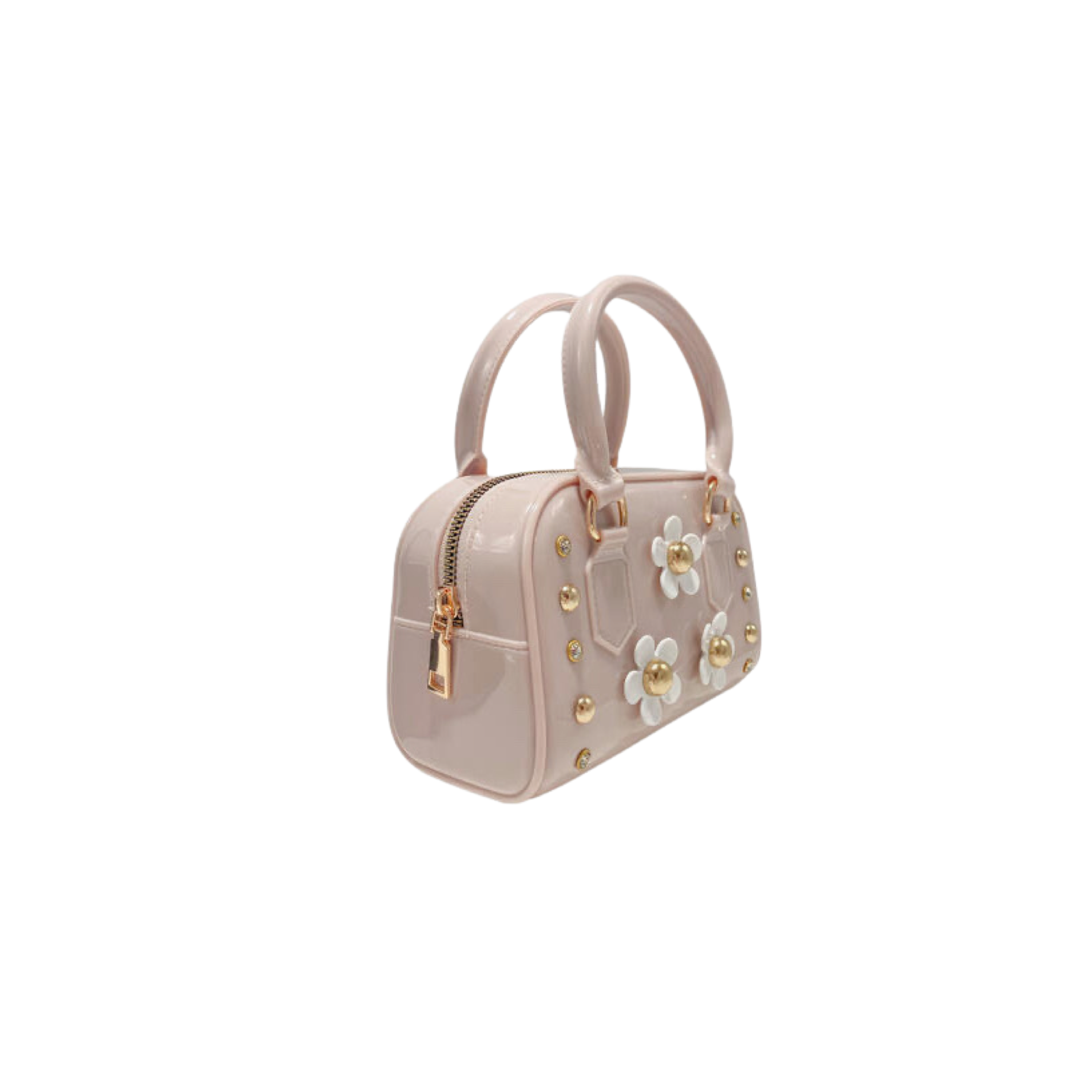 Floral Jelly Barrel Purse in Ivory and Apricot - Tadpoles and Tiddlers