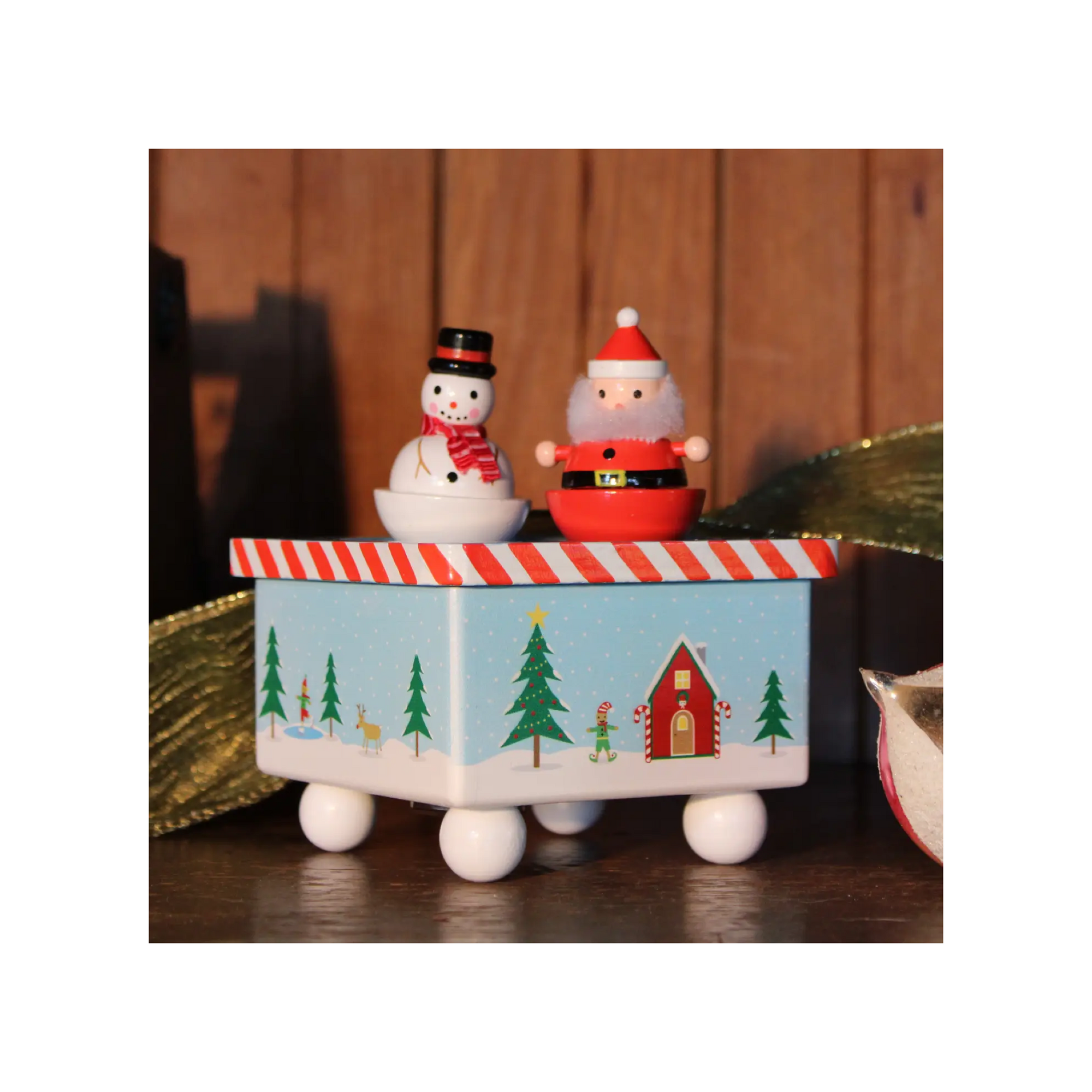 Dancing Santa & Frosty Christmas Music Box
