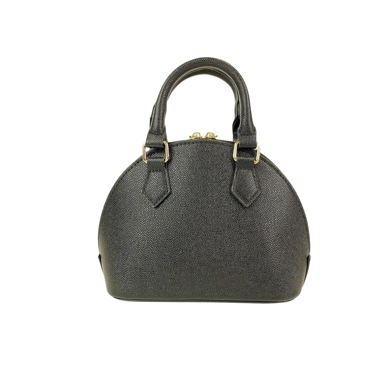 Black Pearl Studs Leather Satchel Purse