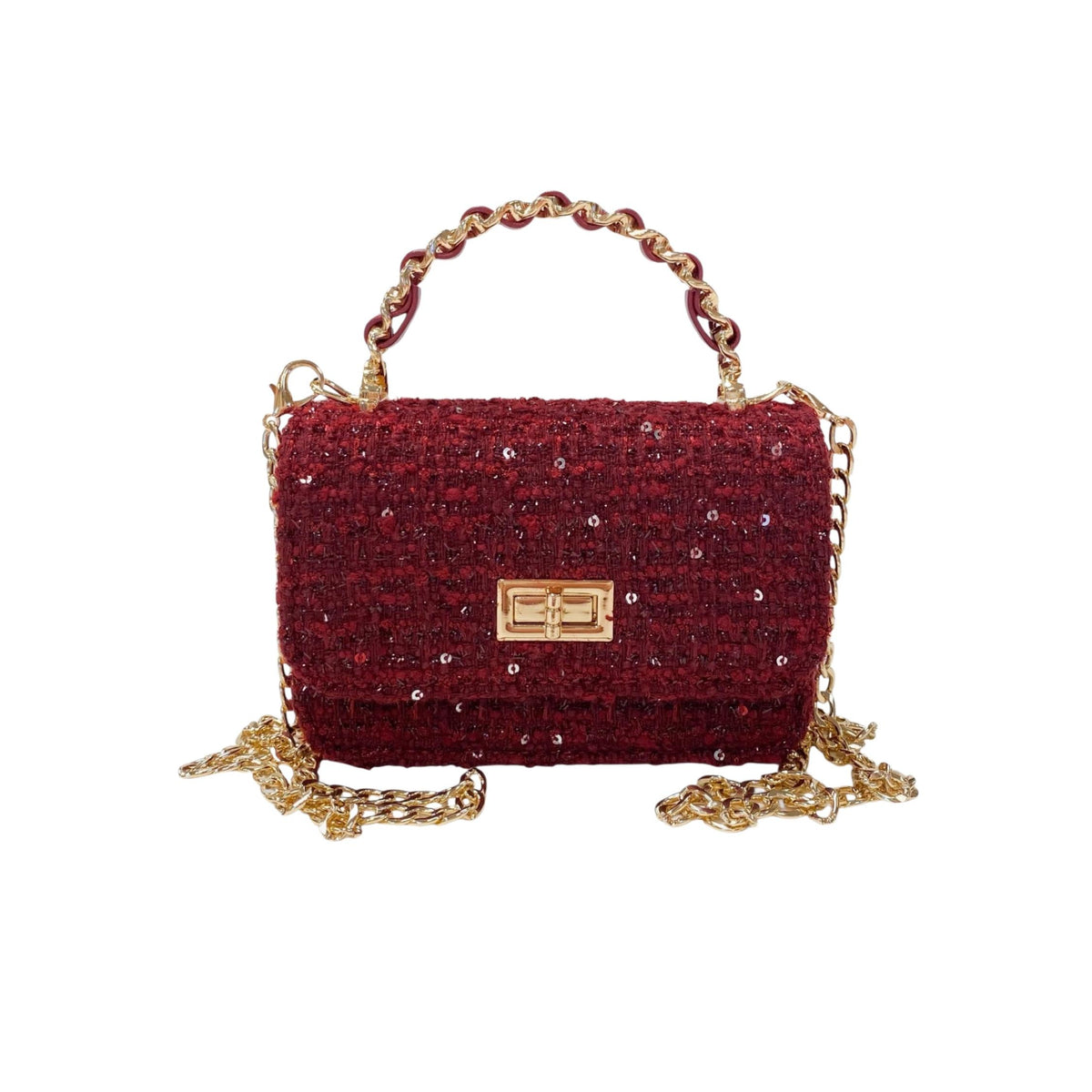 Tweed Sparkle Sequin Purse