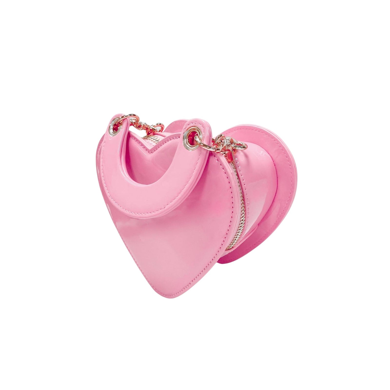 Heart Shaped Patent Leather Cross Body Purse
