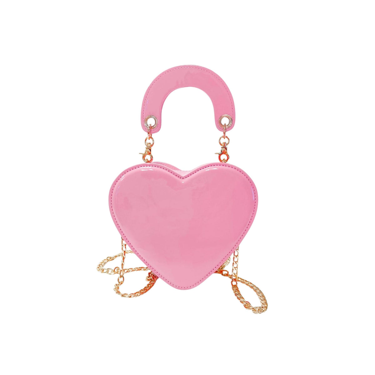 Heart Shaped Patent Leather Cross Body Purse