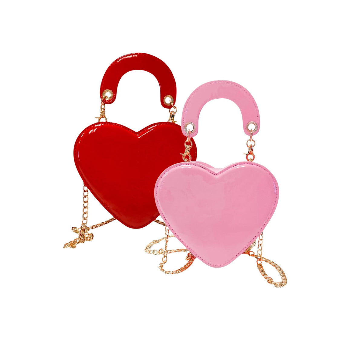 Heart Shaped Patent Leather Cross Body Purse