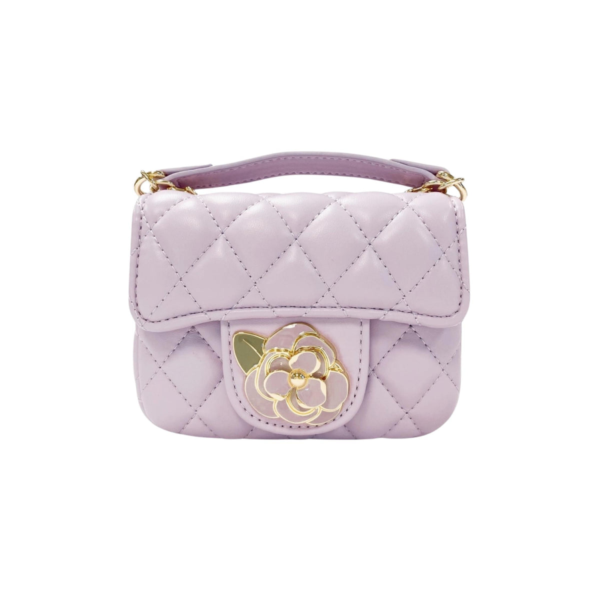 Floral Buckle Quilted Purse