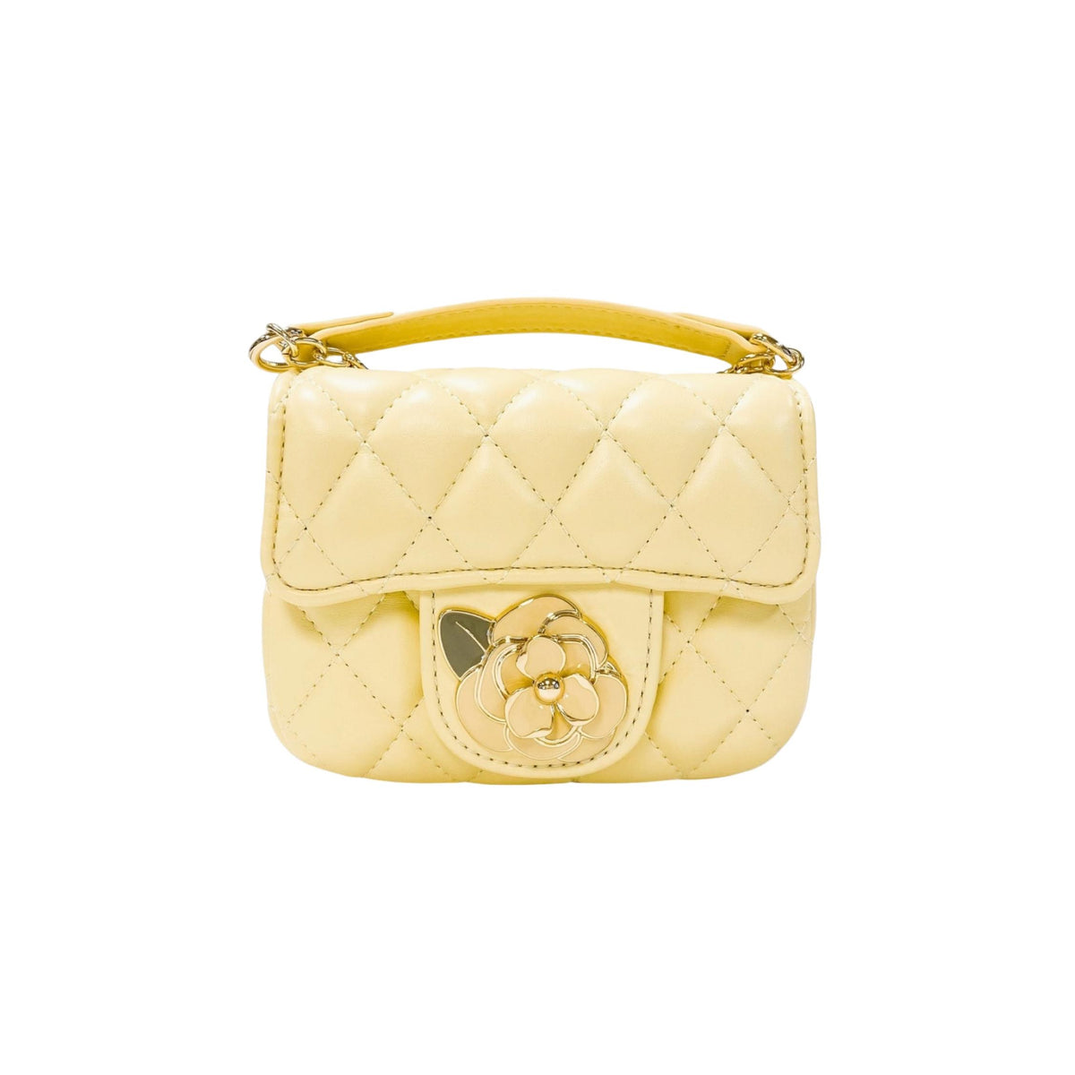 Floral Buckle Quilted Purse