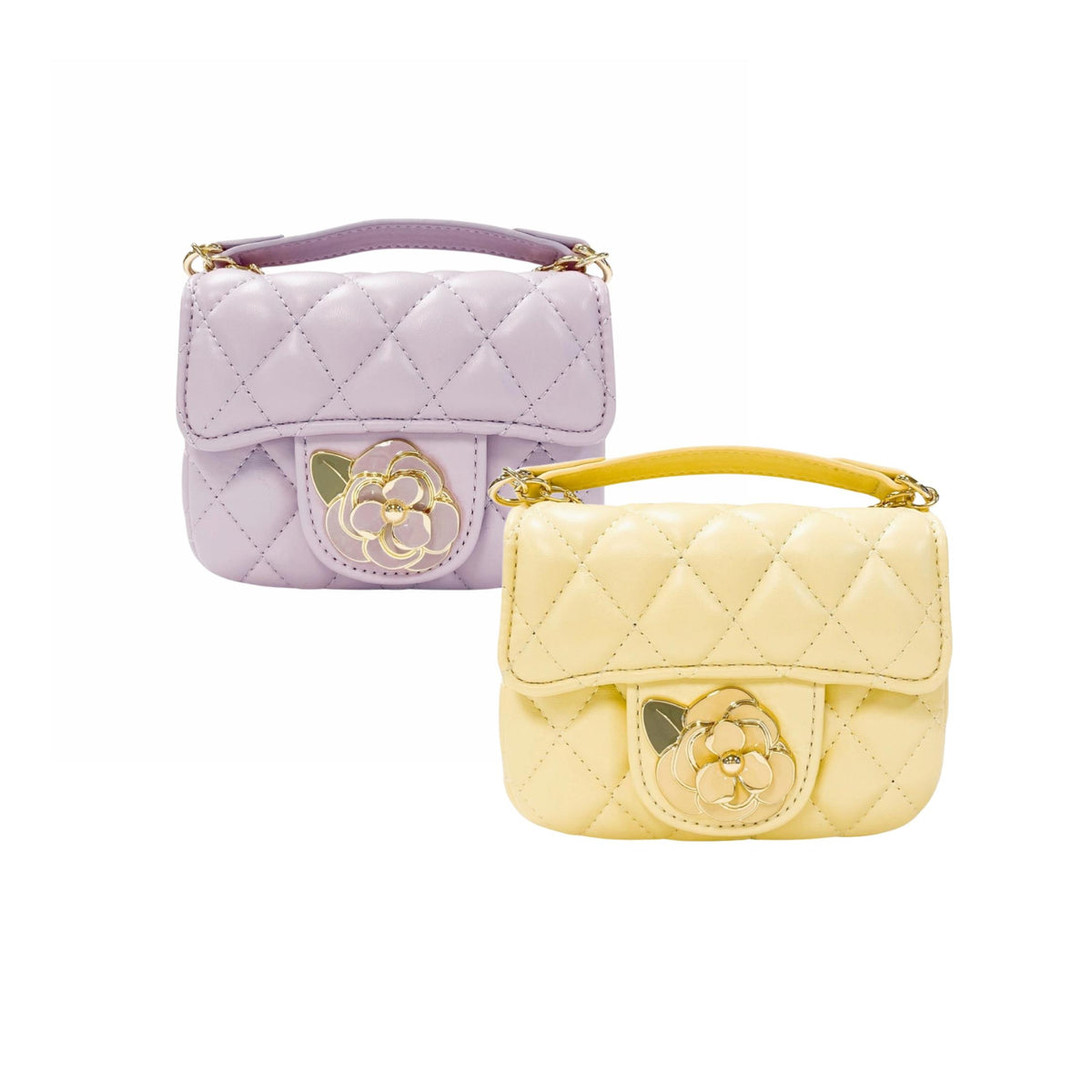 Floral Buckle Quilted Purse