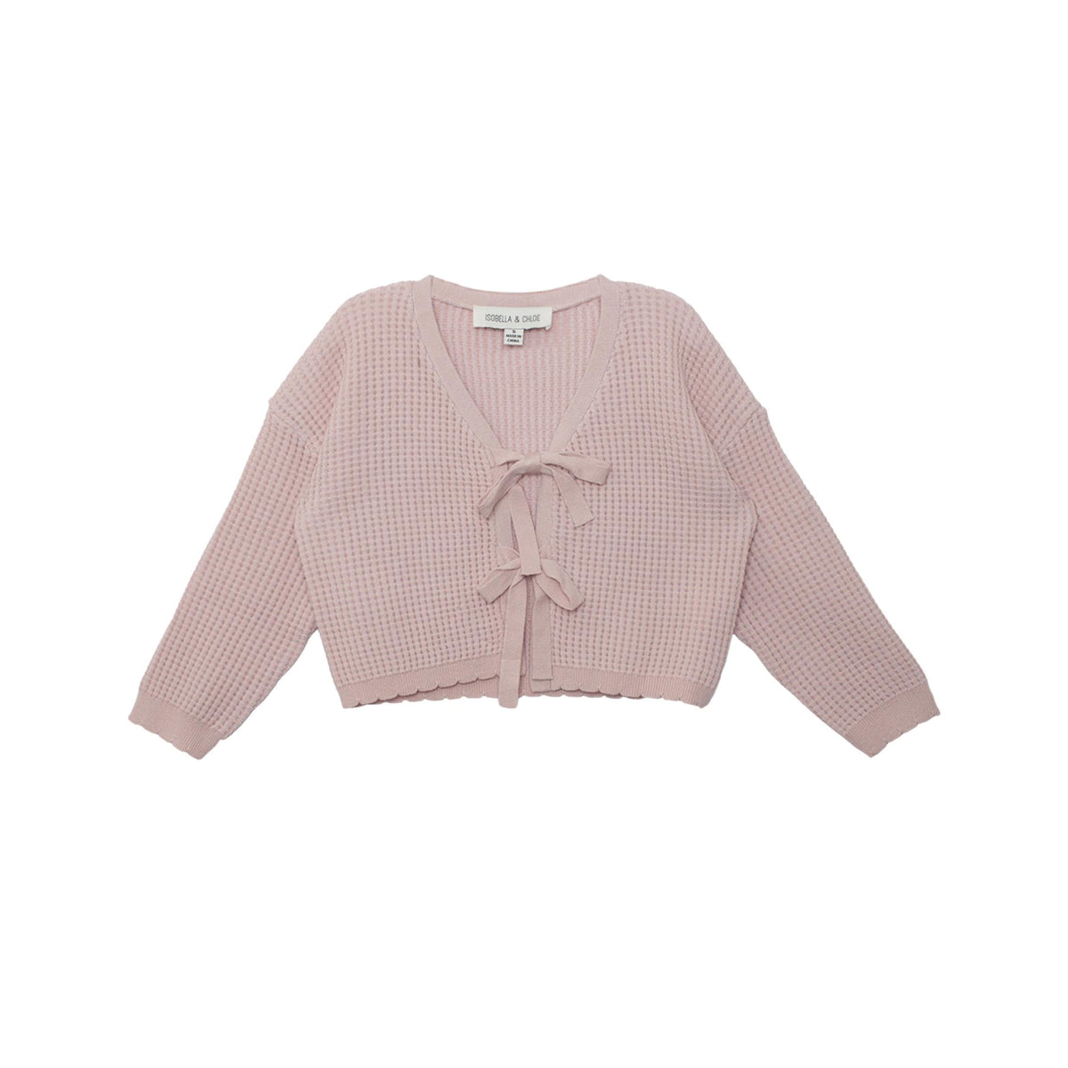 Ballerina Pink Front Tie Cardigan