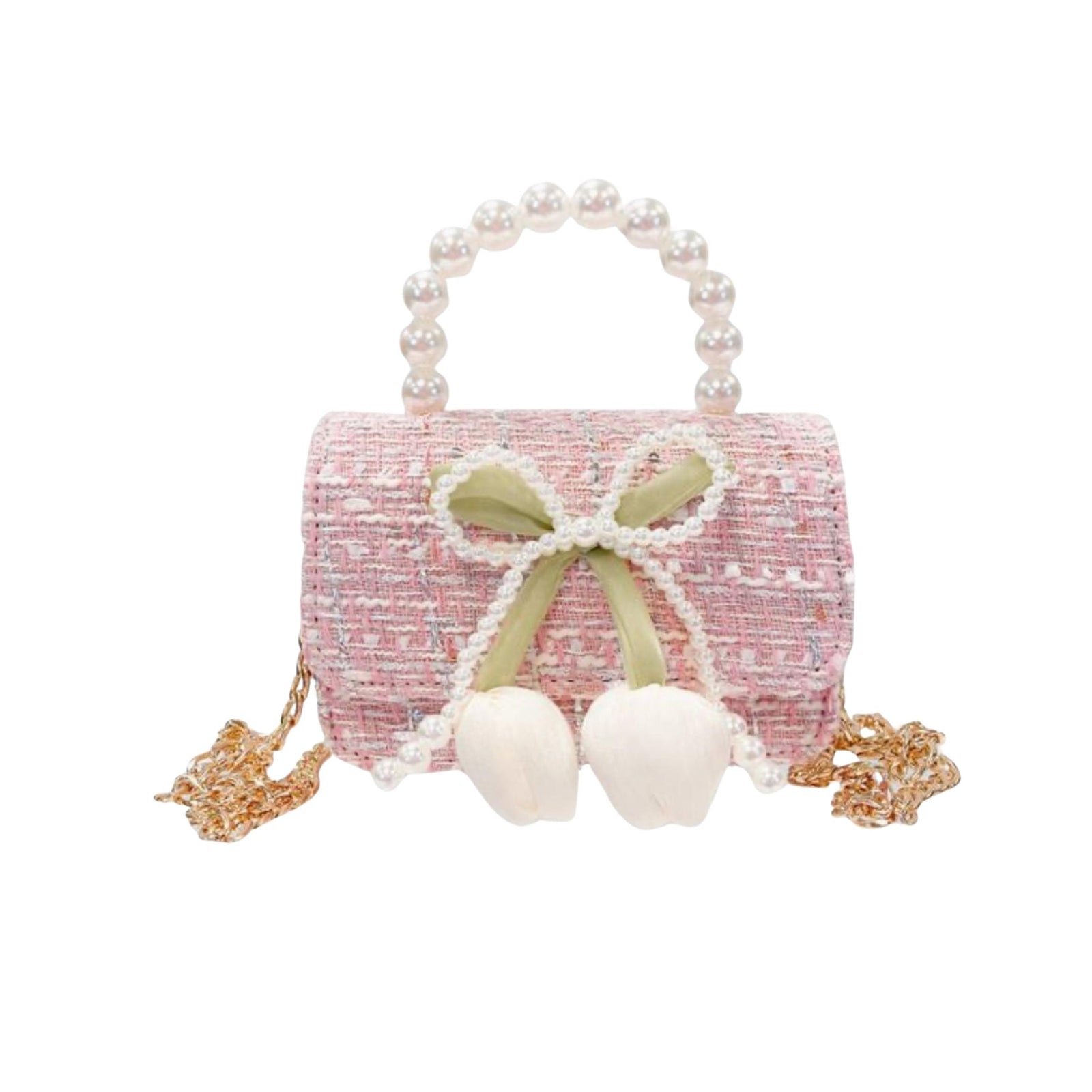 Lily & Bow Pink Tweed Purse