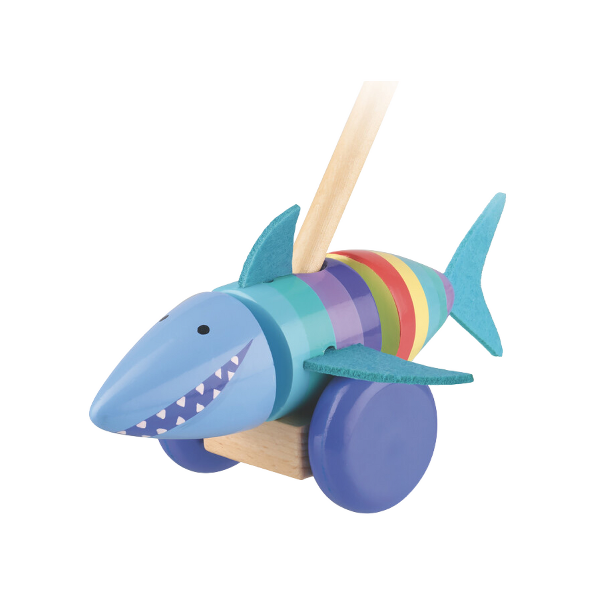 Shark Push Along Wooden Toy