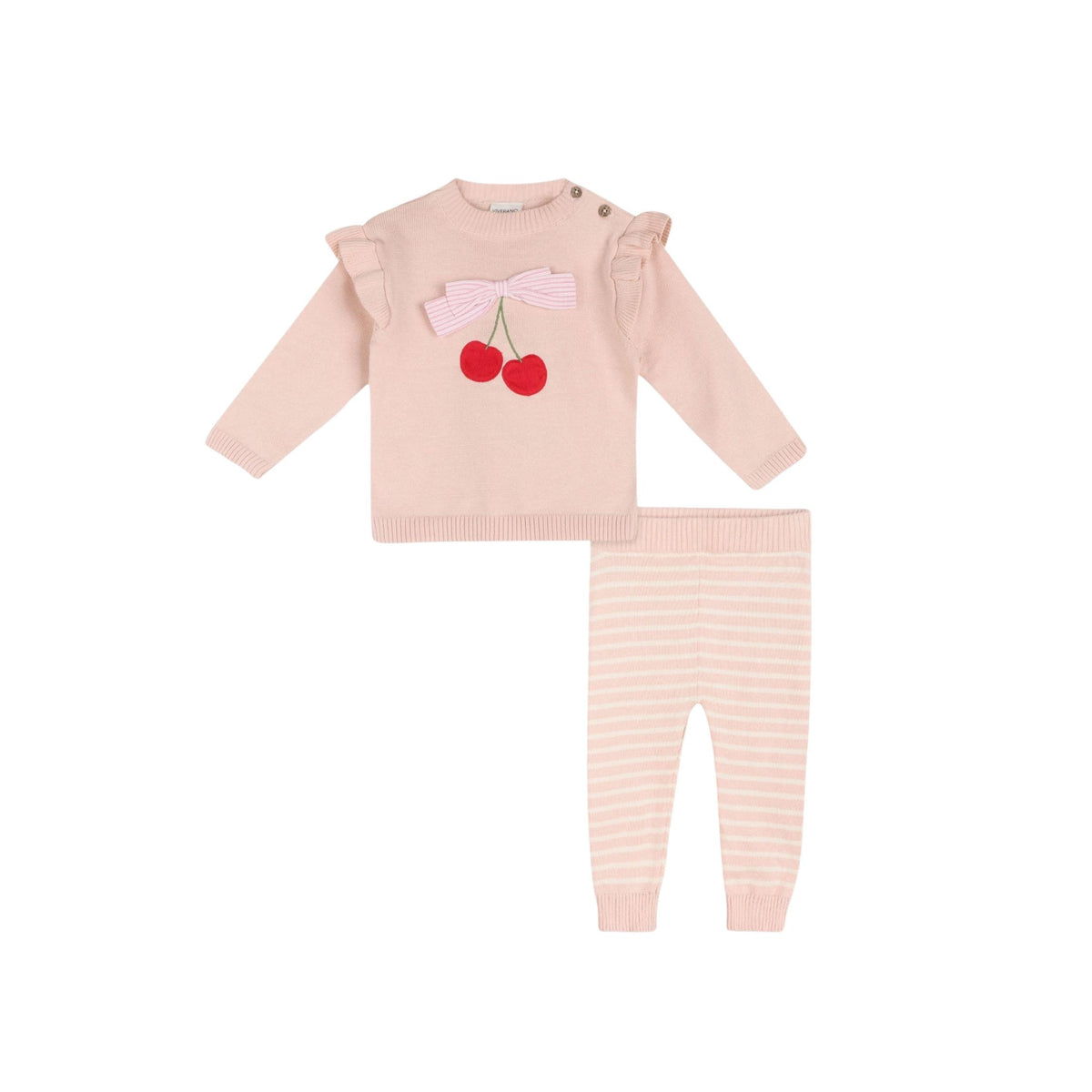 Cherry Bow Knit Sweater &amp; Pant Set