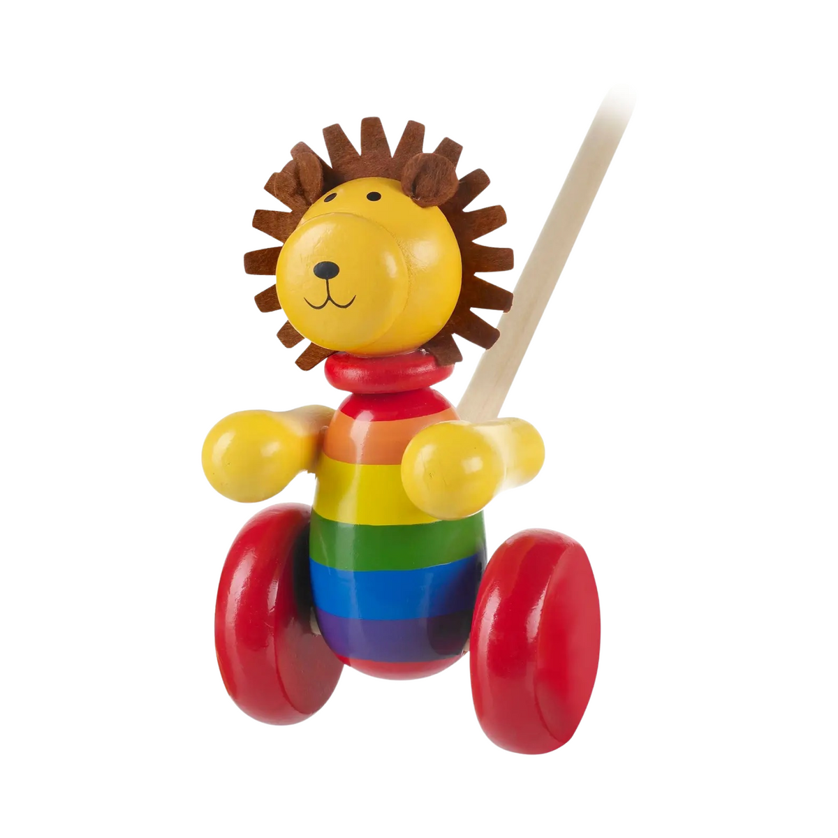 Lion Wooden Push Along Toy
