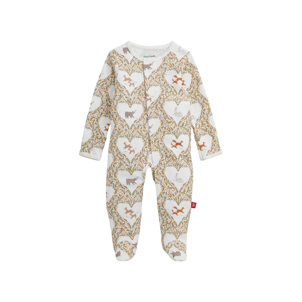 Animal Heart Organic Cotton Magnetic Footie