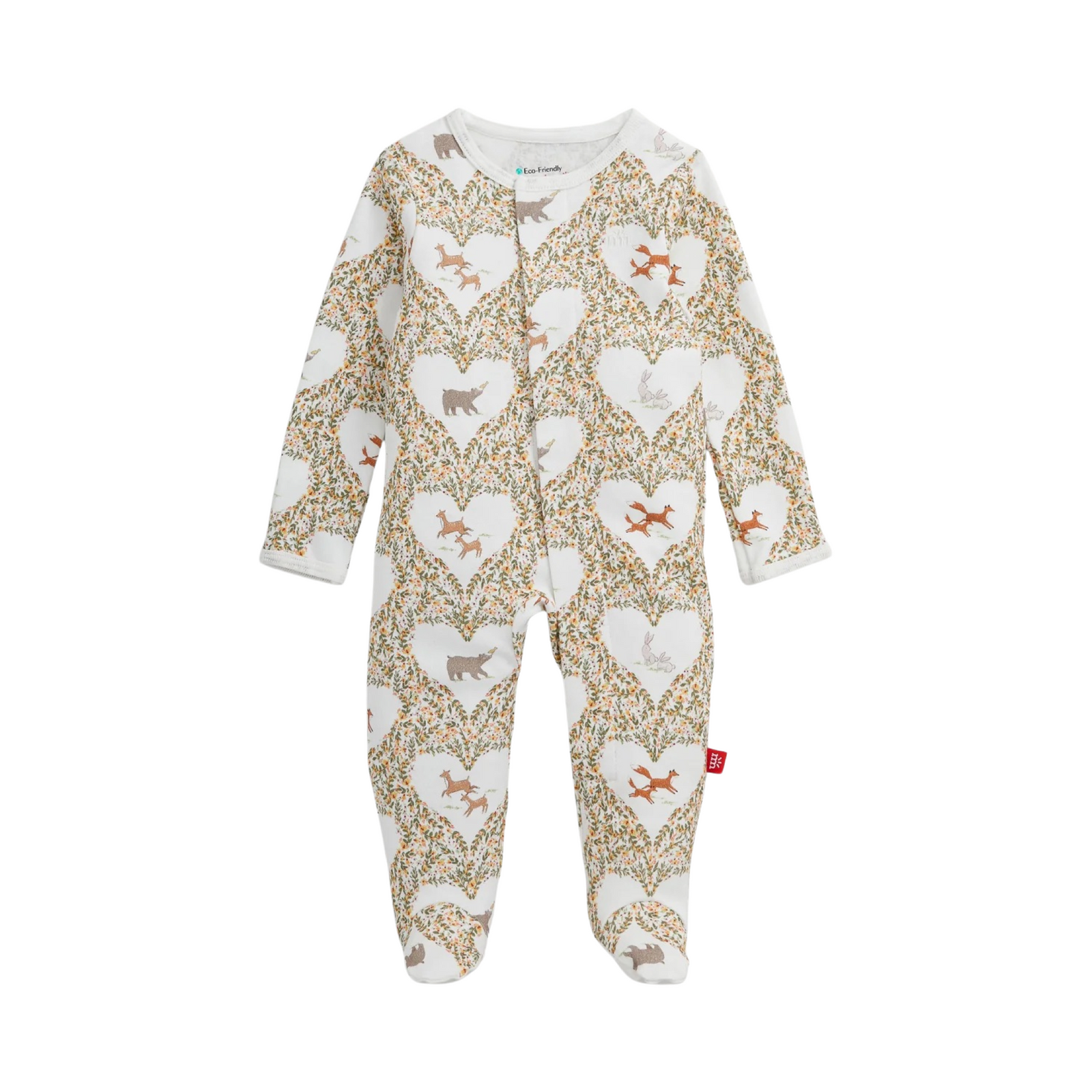 Animal Heart Organic Cotton Magnetic Footie