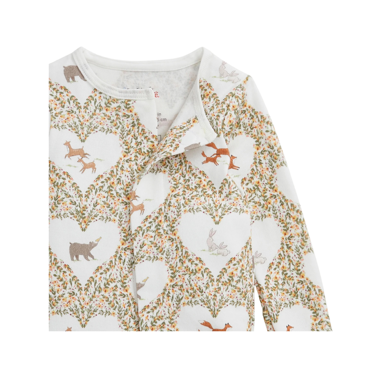 Animal Heart Organic Cotton Magnetic Footie