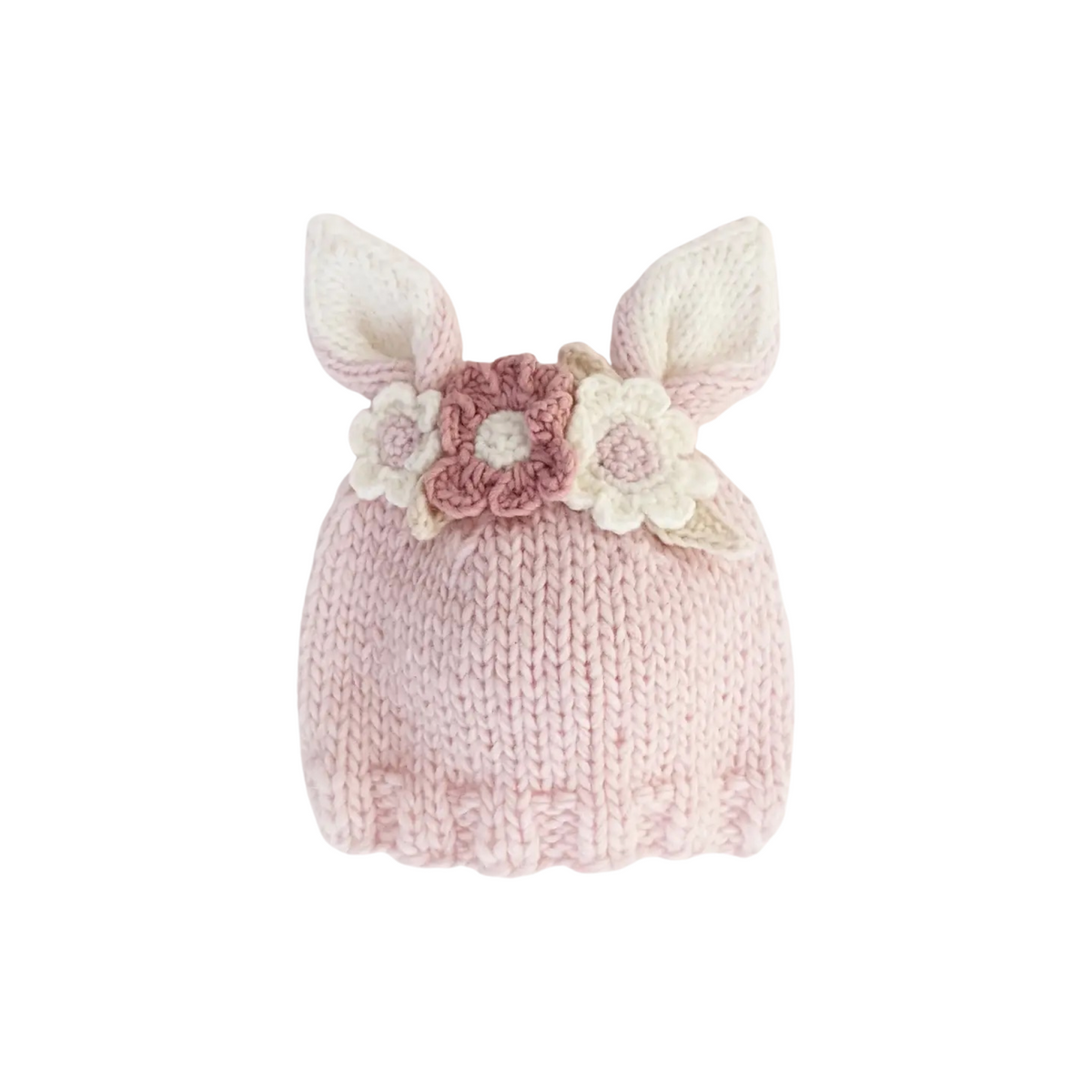 Blush Flower Bunny Beanie Hat