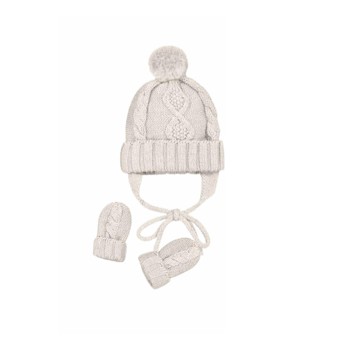Baby Knit Pom Hat & Mitten Set