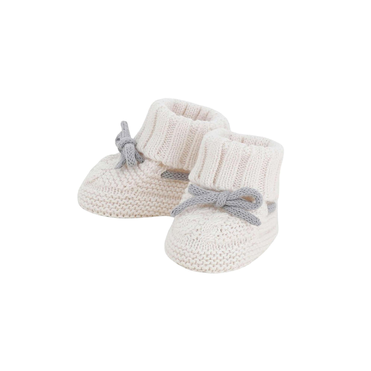 Unisex Newborn Ivory Cotton Knit Booties