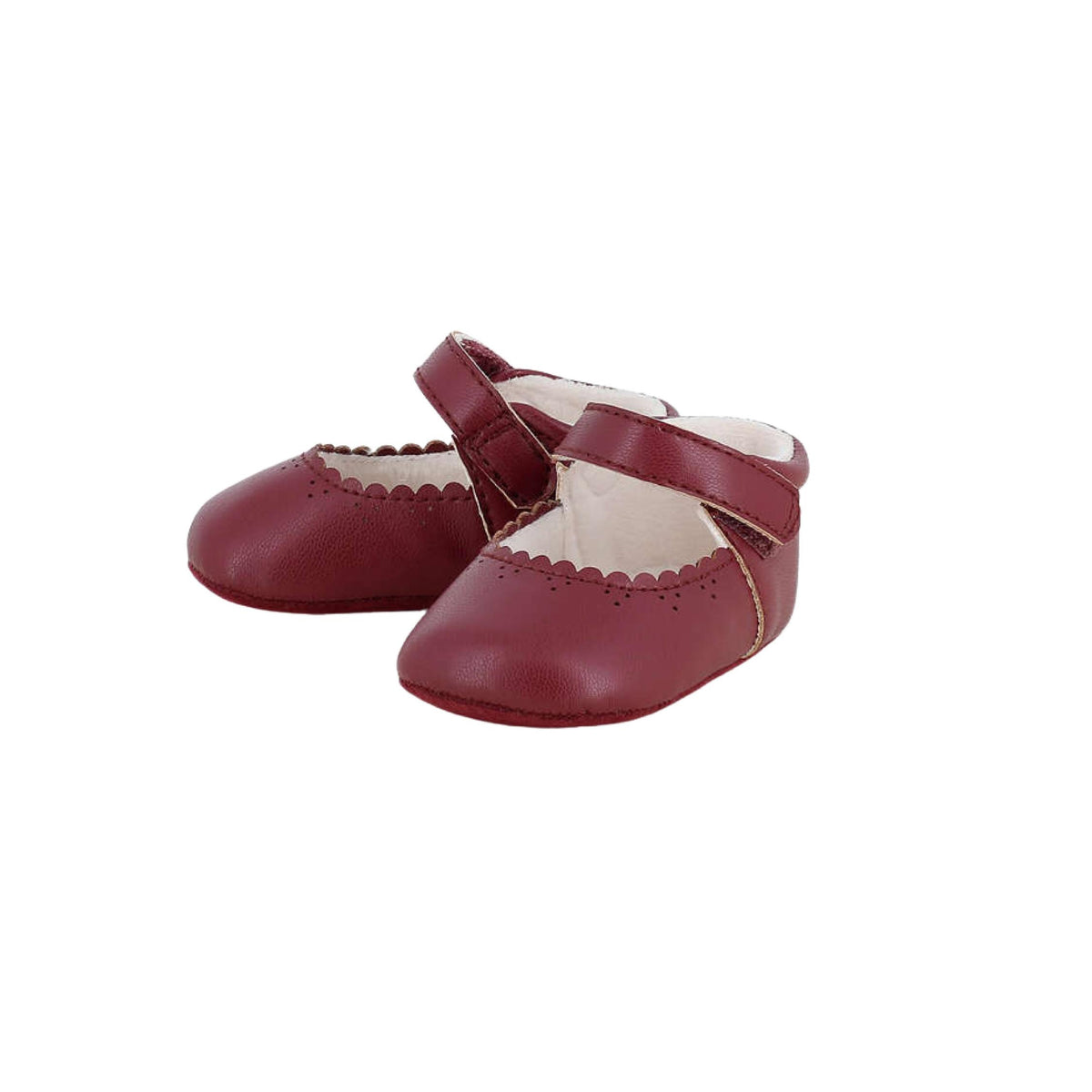 Maroon Baby Girl Maryjane Crib Shoes