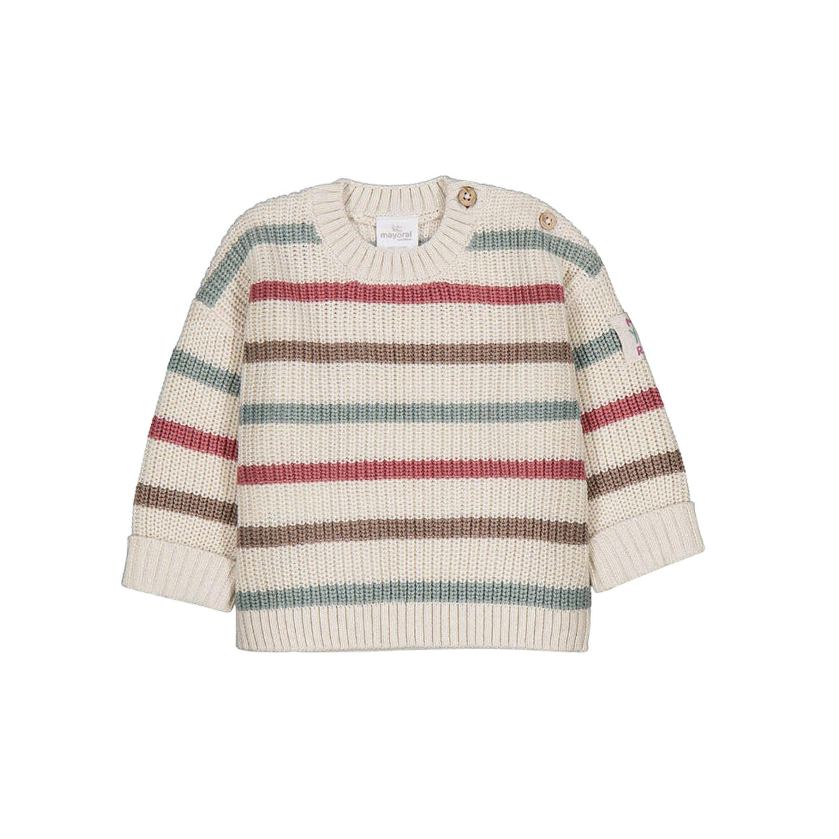 Cotton Multi-Striped Unisex Crew Neck Sweater