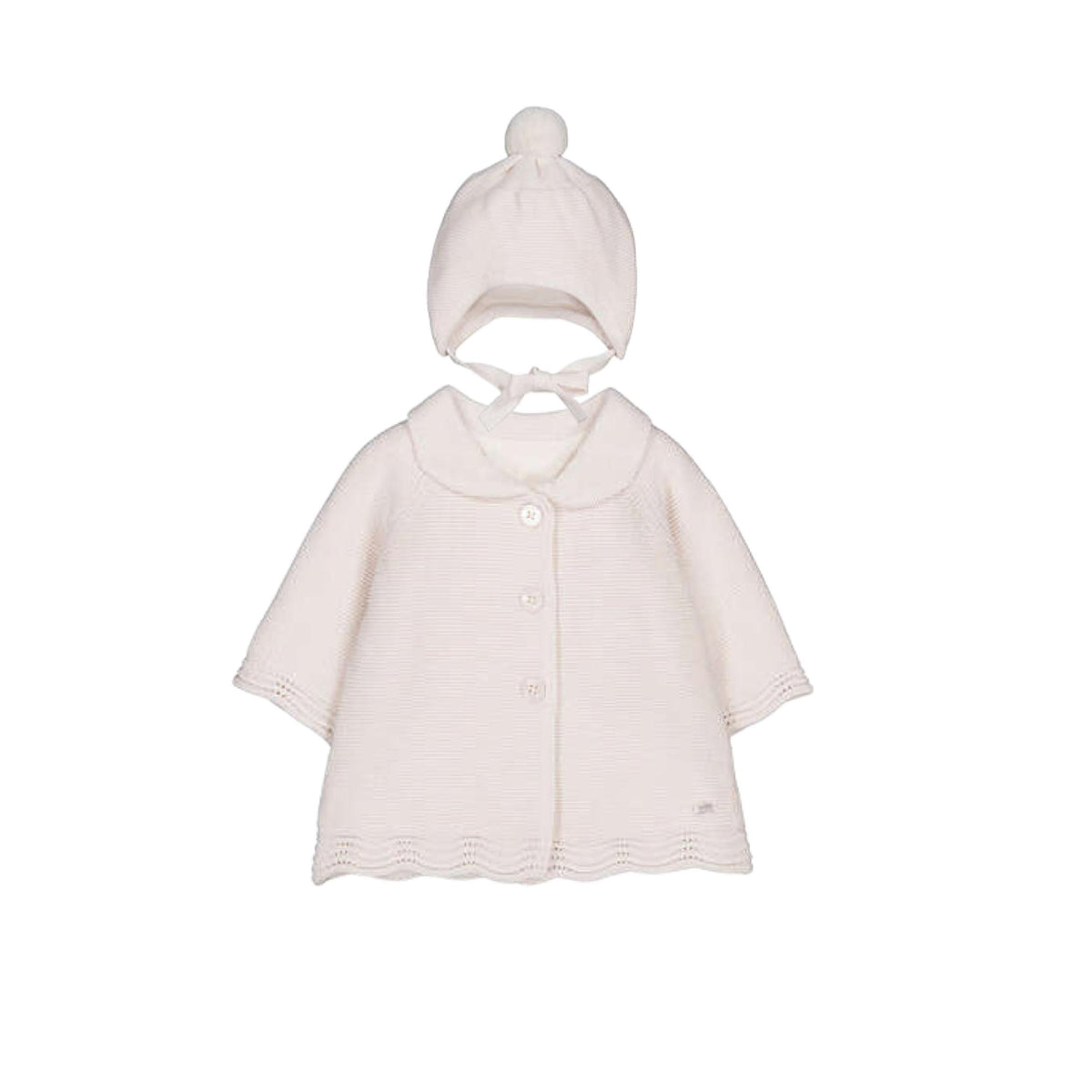 Baby Girl Ivory Knit Coat &amp; Hat