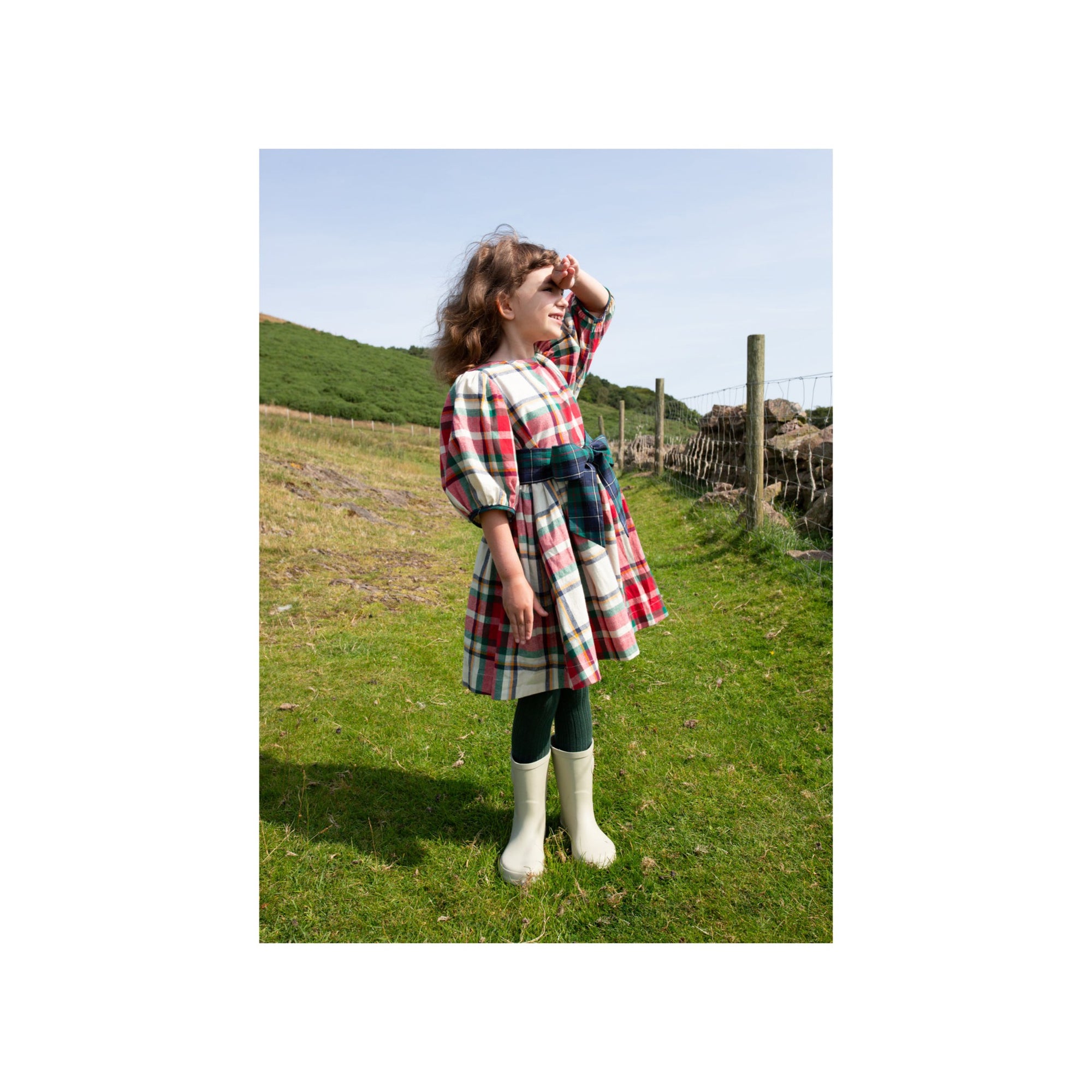 Girls Ruby Holiday Tartan Plaid Dress