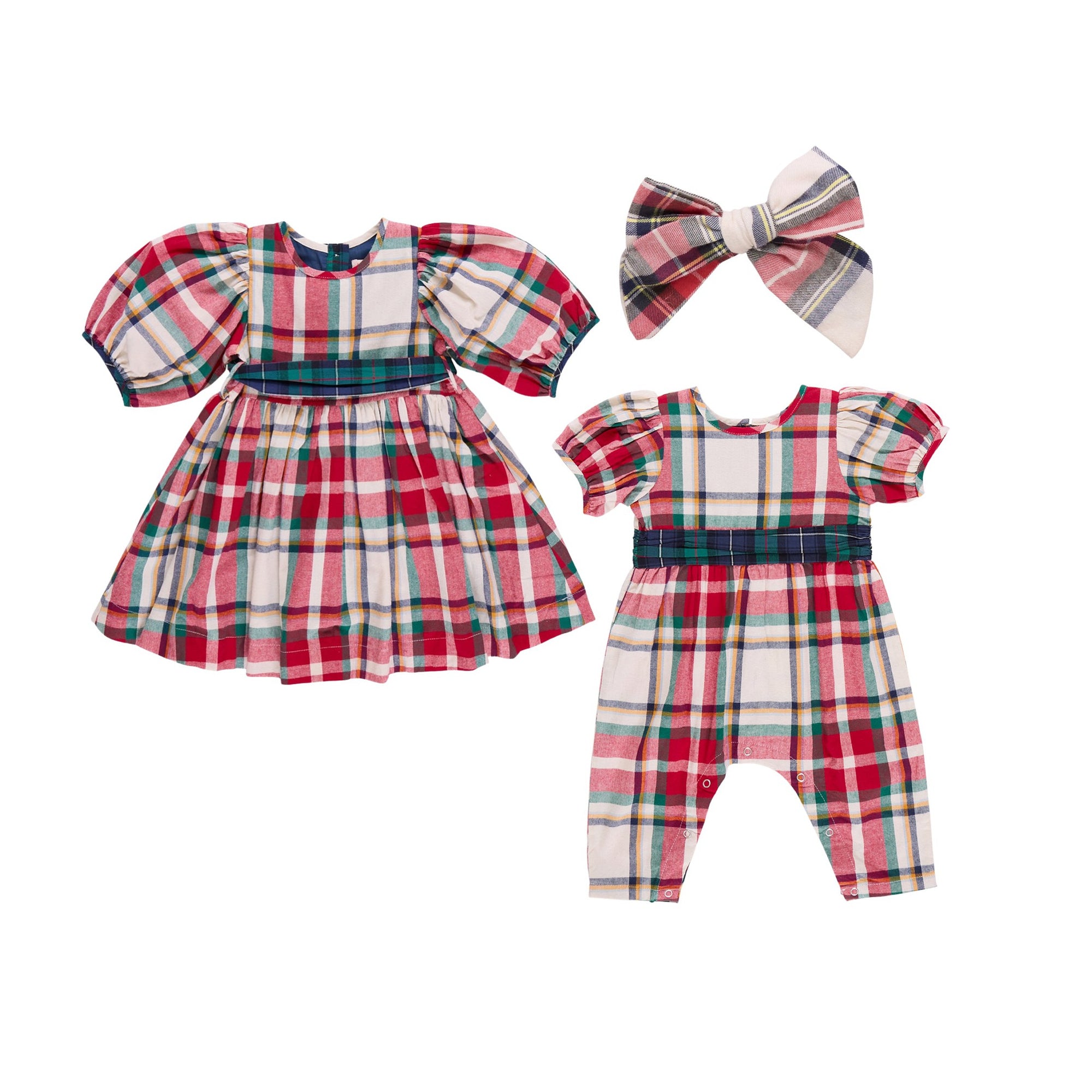 Girls Ruby Holiday Tartan Plaid Dress