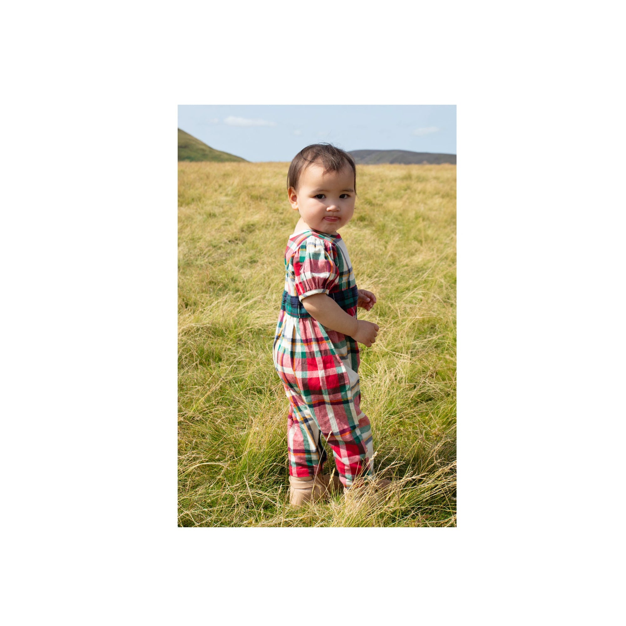 Baby Girl Holiday Tartan Plaid Romper