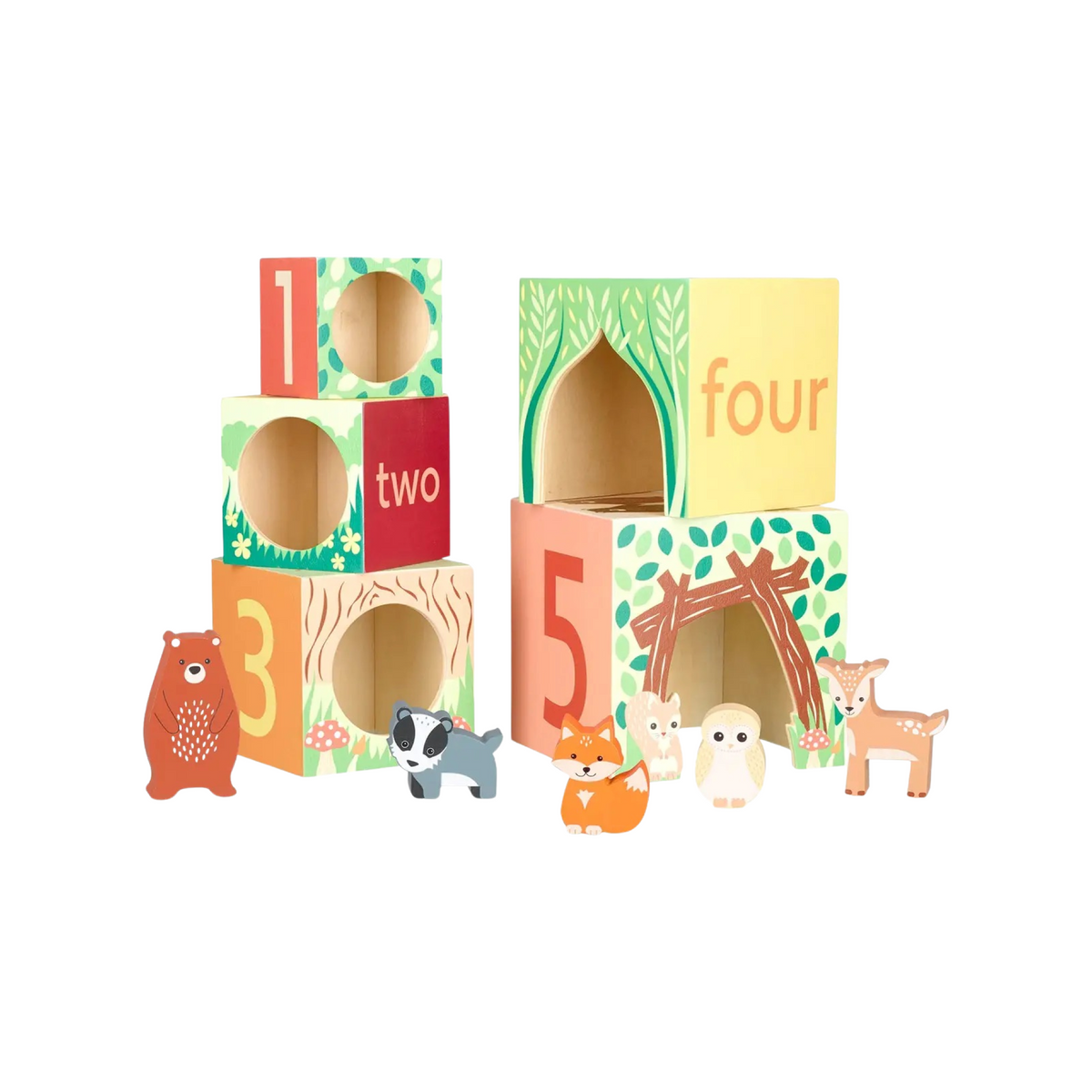 Woodland Wooden Stacking Cubes