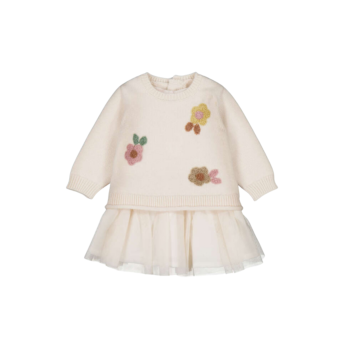 Baby Girl Cream Tulle Sweater Dress