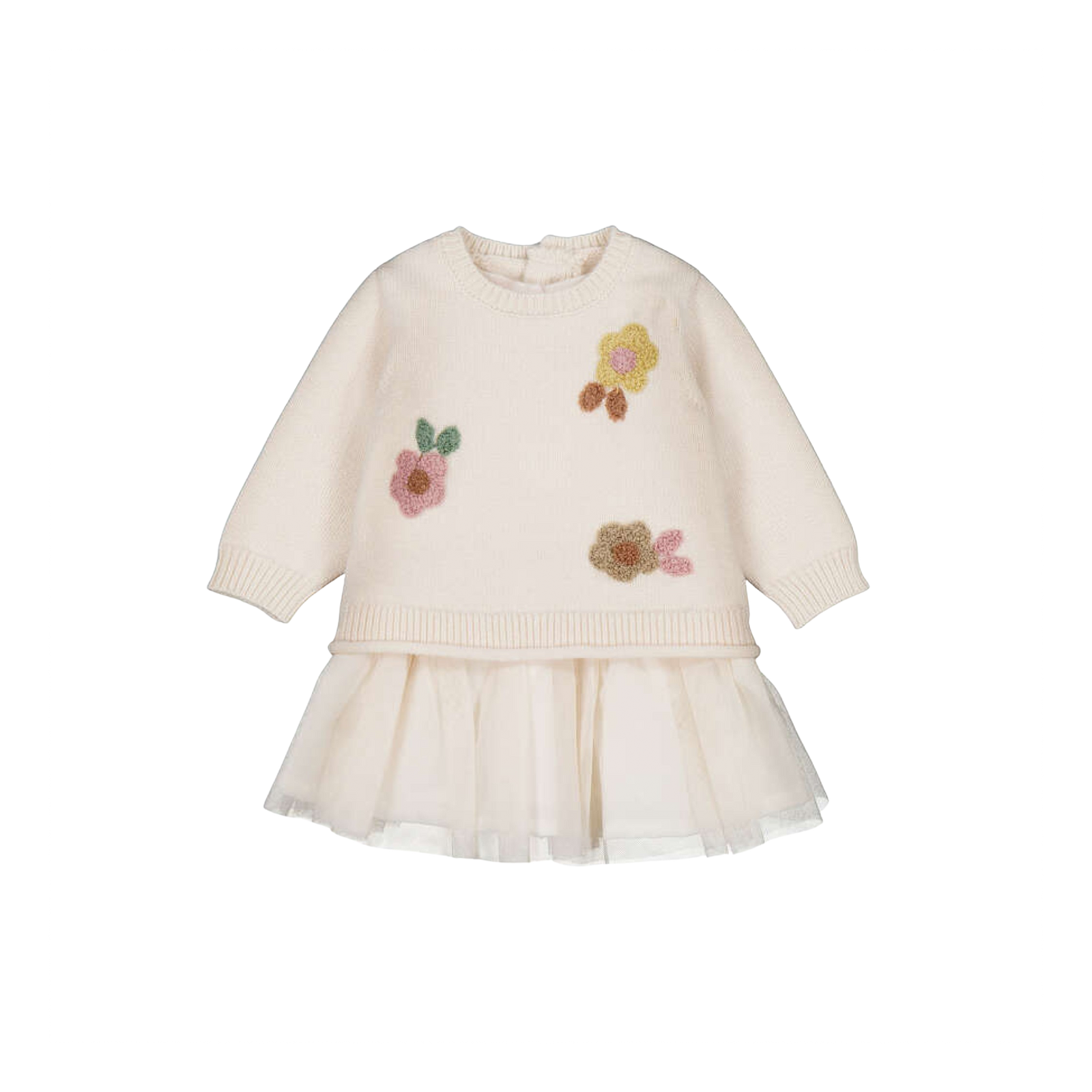 Baby Girl Cream Tulle Sweater Dress