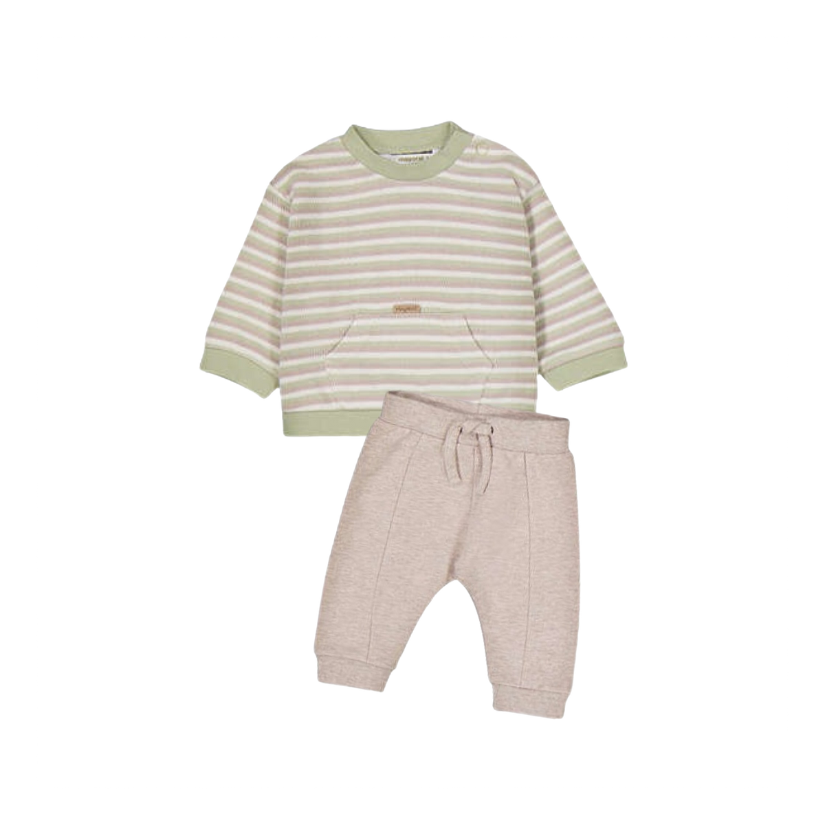 Sage &amp; Taupe Stripe Sweatshirt &amp; Pant Set