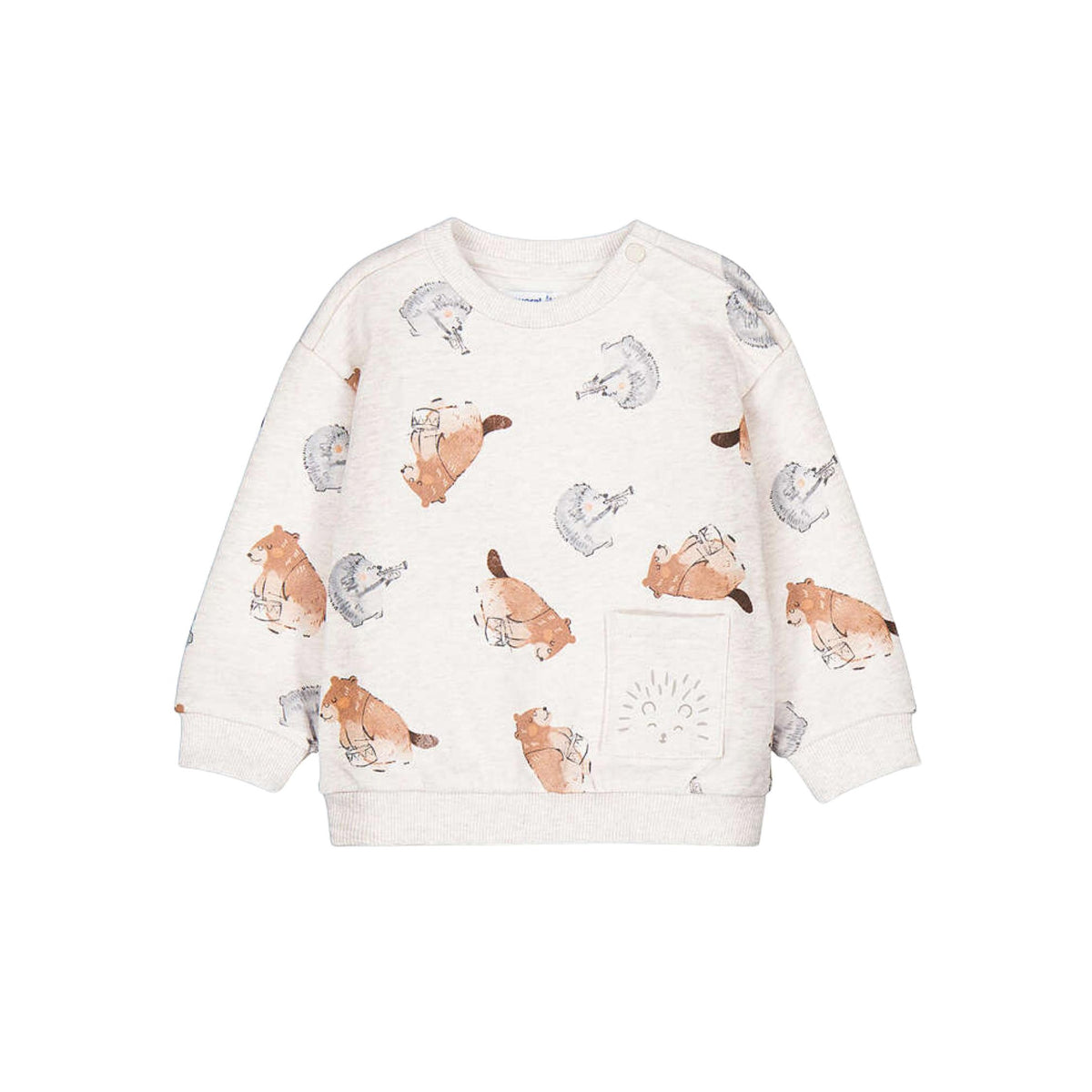 Hedgehog &amp; Beaver Print Sweatshirt