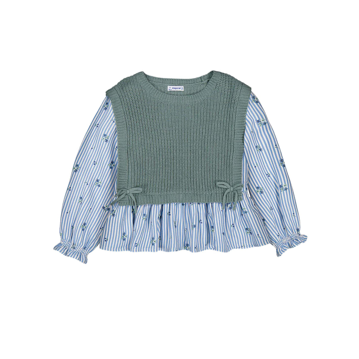 Girls’ Color Blocked Vest &amp; Floral Top