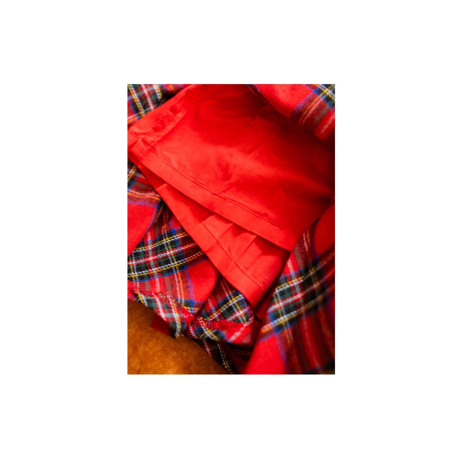 Puff Sleeve Red Plaid Christmas Dress