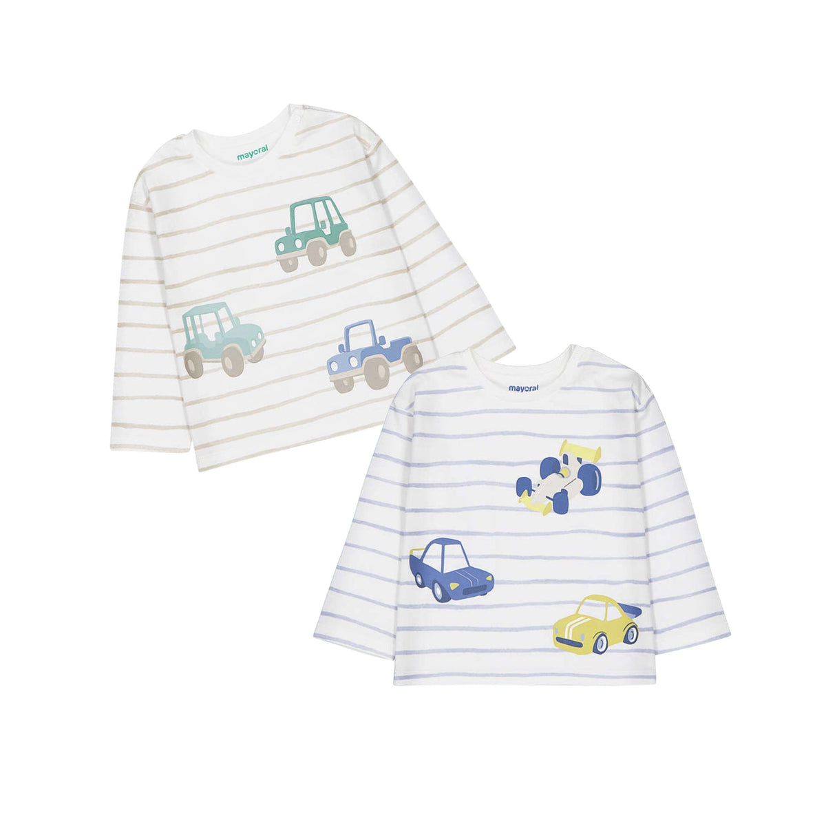 Cars &amp; Stripes Long Sleeve Cotton T-Shirts