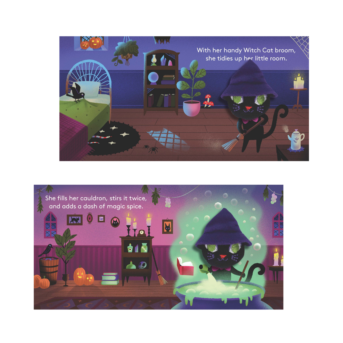 Little Witch Cat Finger Puppet Book