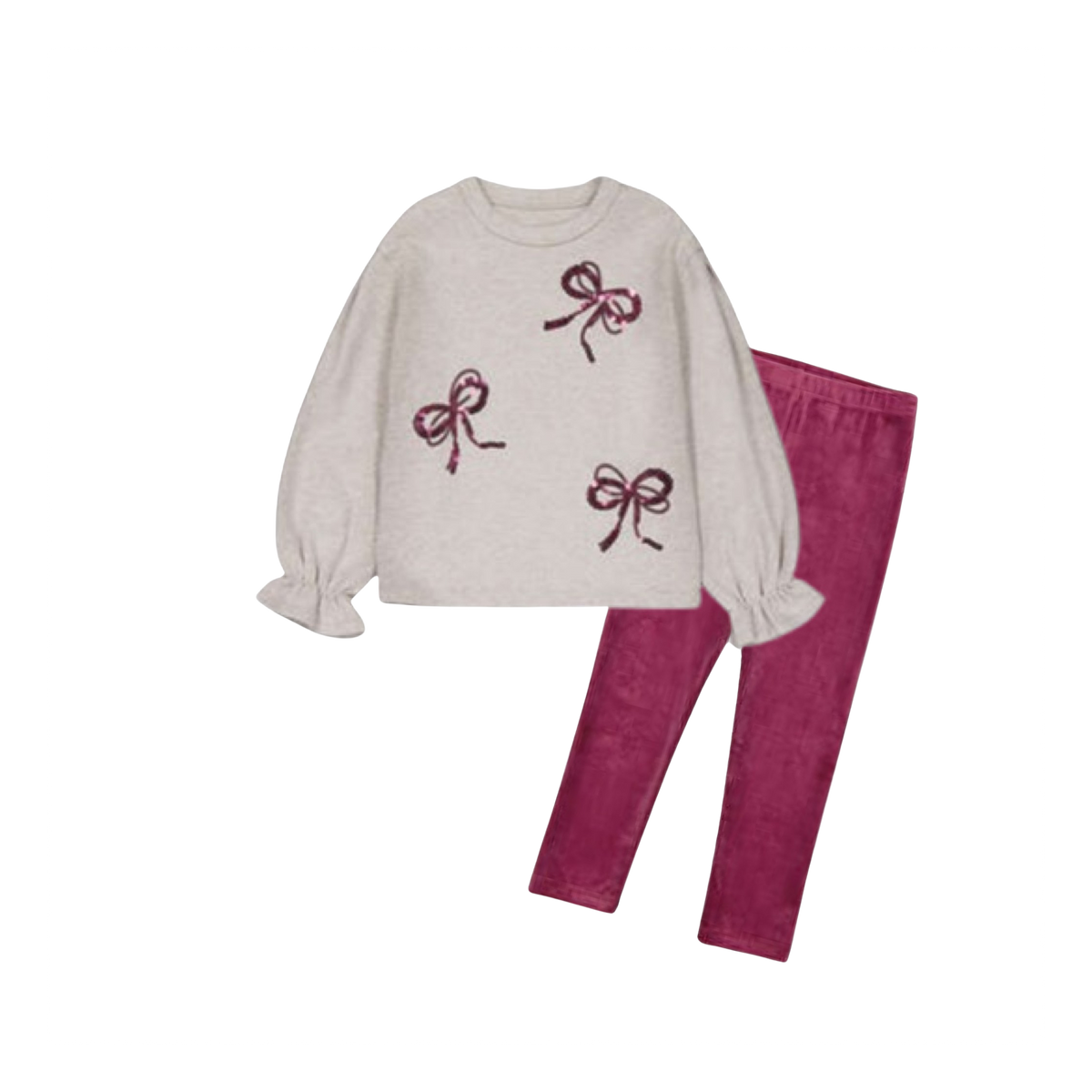 Raspberry Bows 2-Piece Legging Set