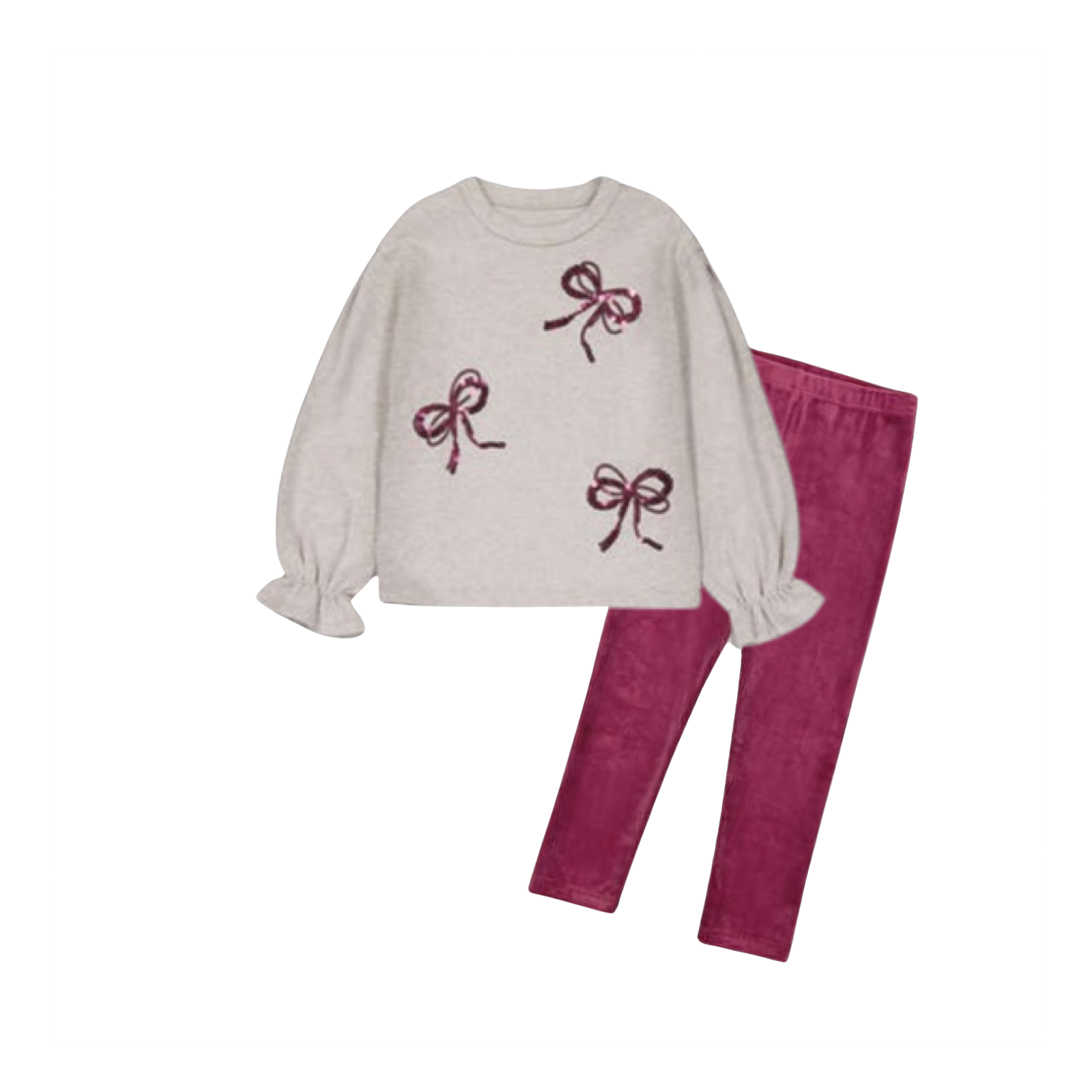 Raspberry Bows 2-Piece Legging Set