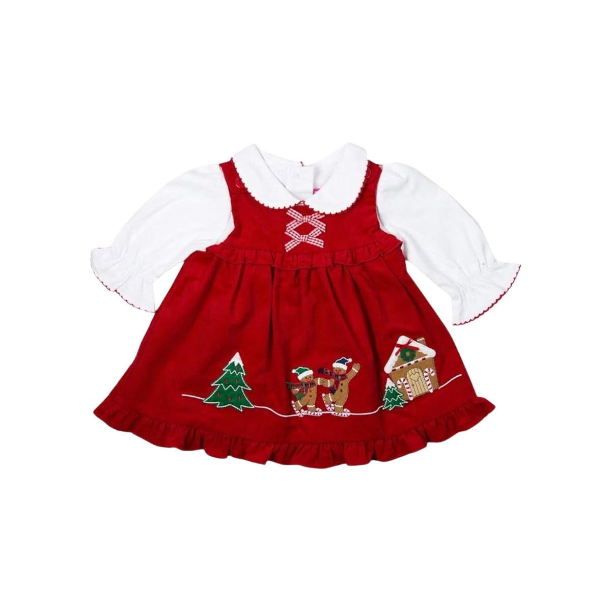 Girls Christmas Red Jumper 2-Piece Dress Set