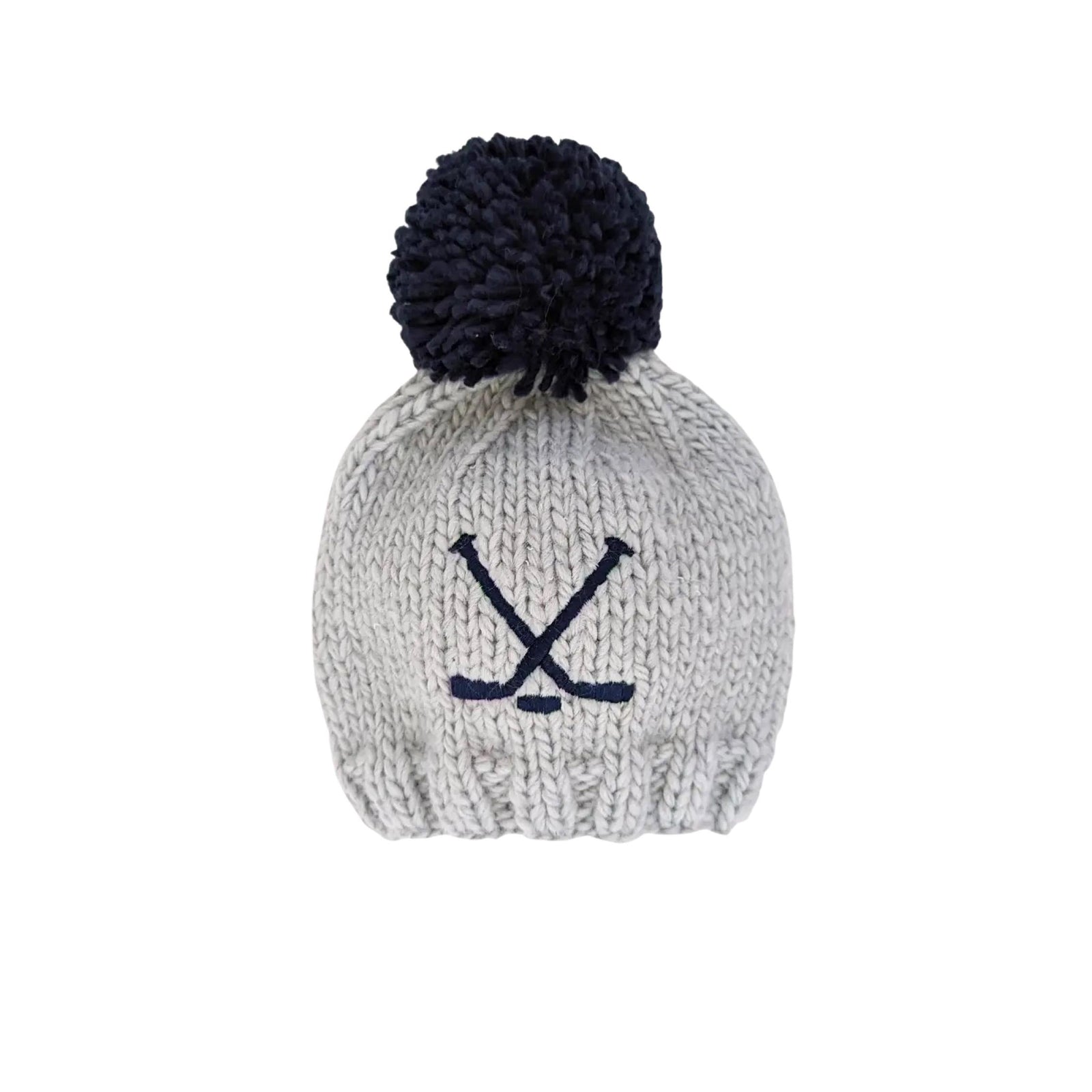 Hockey Sticks Hand Knit Pom Hat