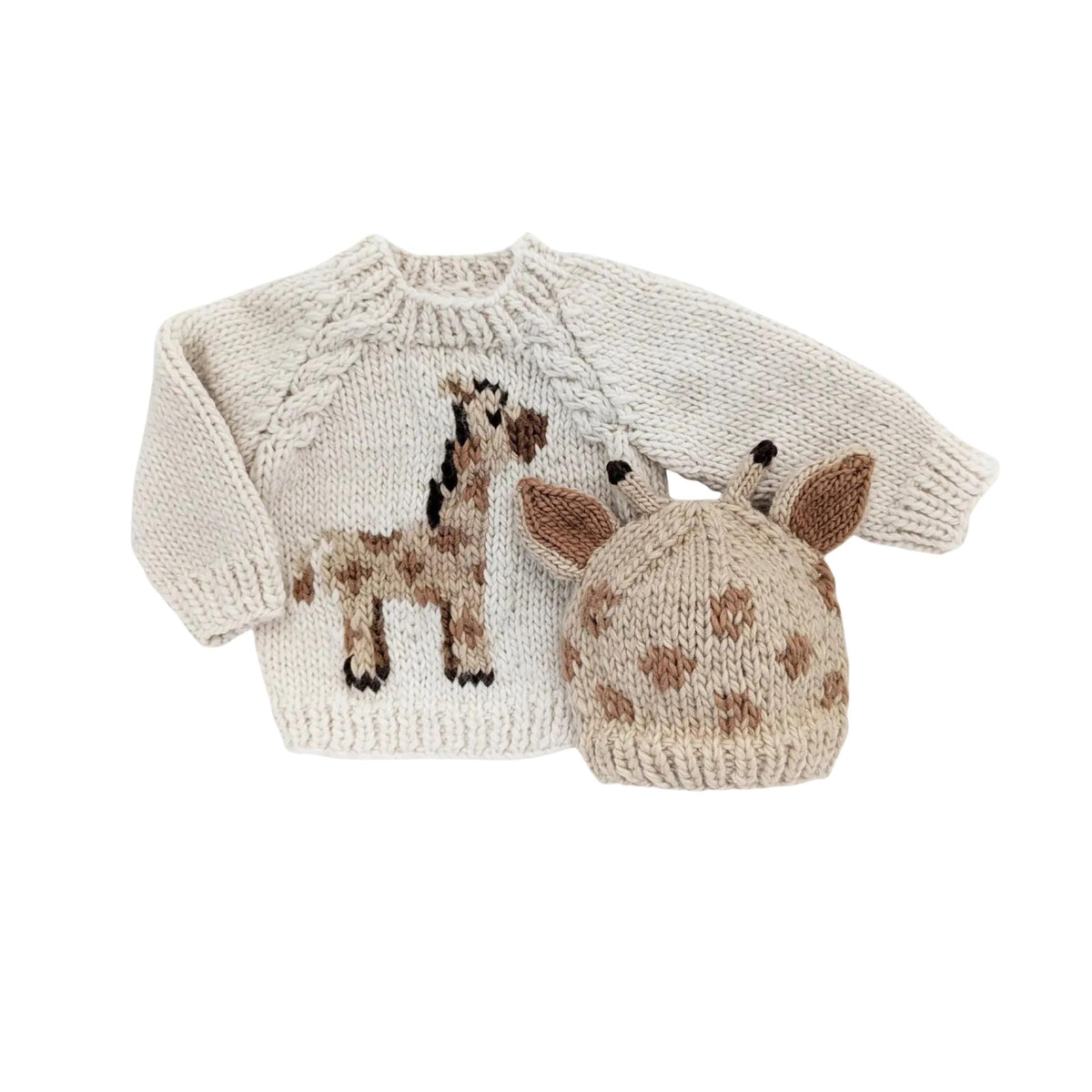 Giraffe Hand Knit Hat