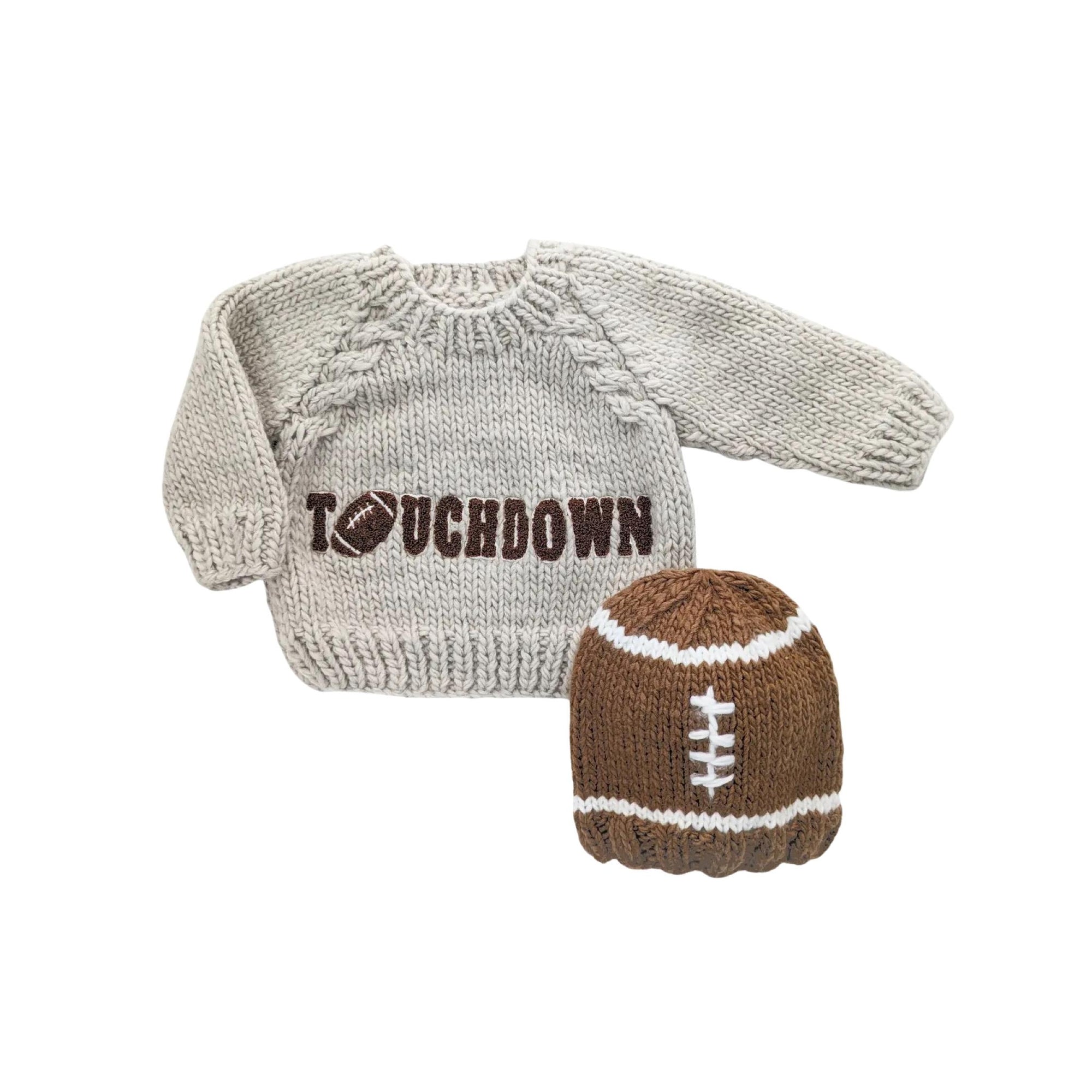 Touchdown Football Hand Knit Sweater