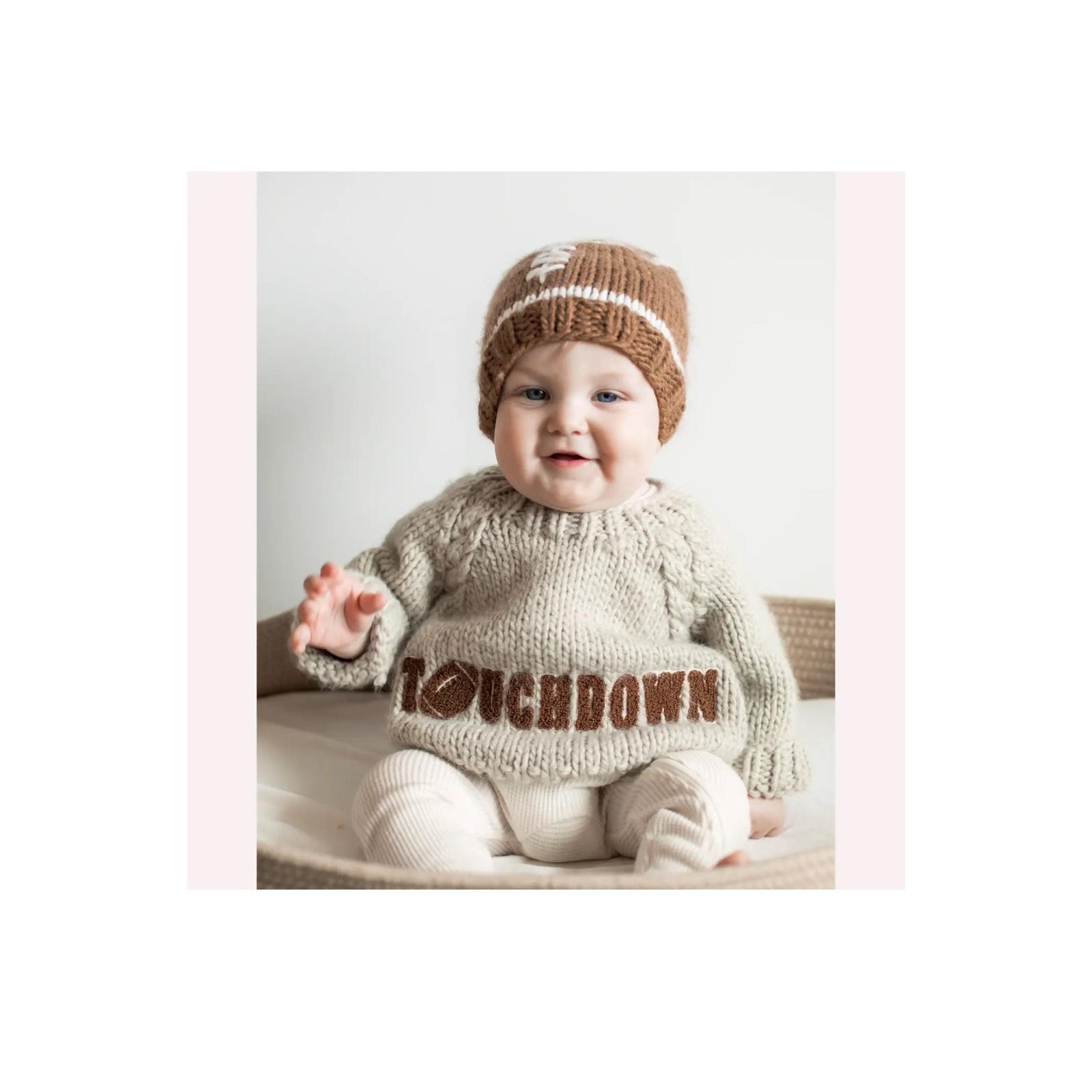 Touchdown Football Hand Knit Sweater