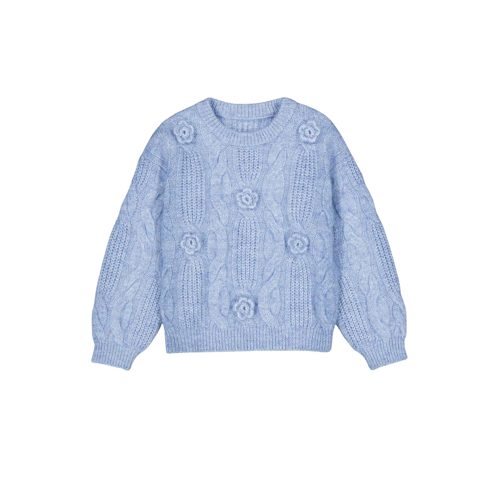 Sky Blue 3D Flower Sweater