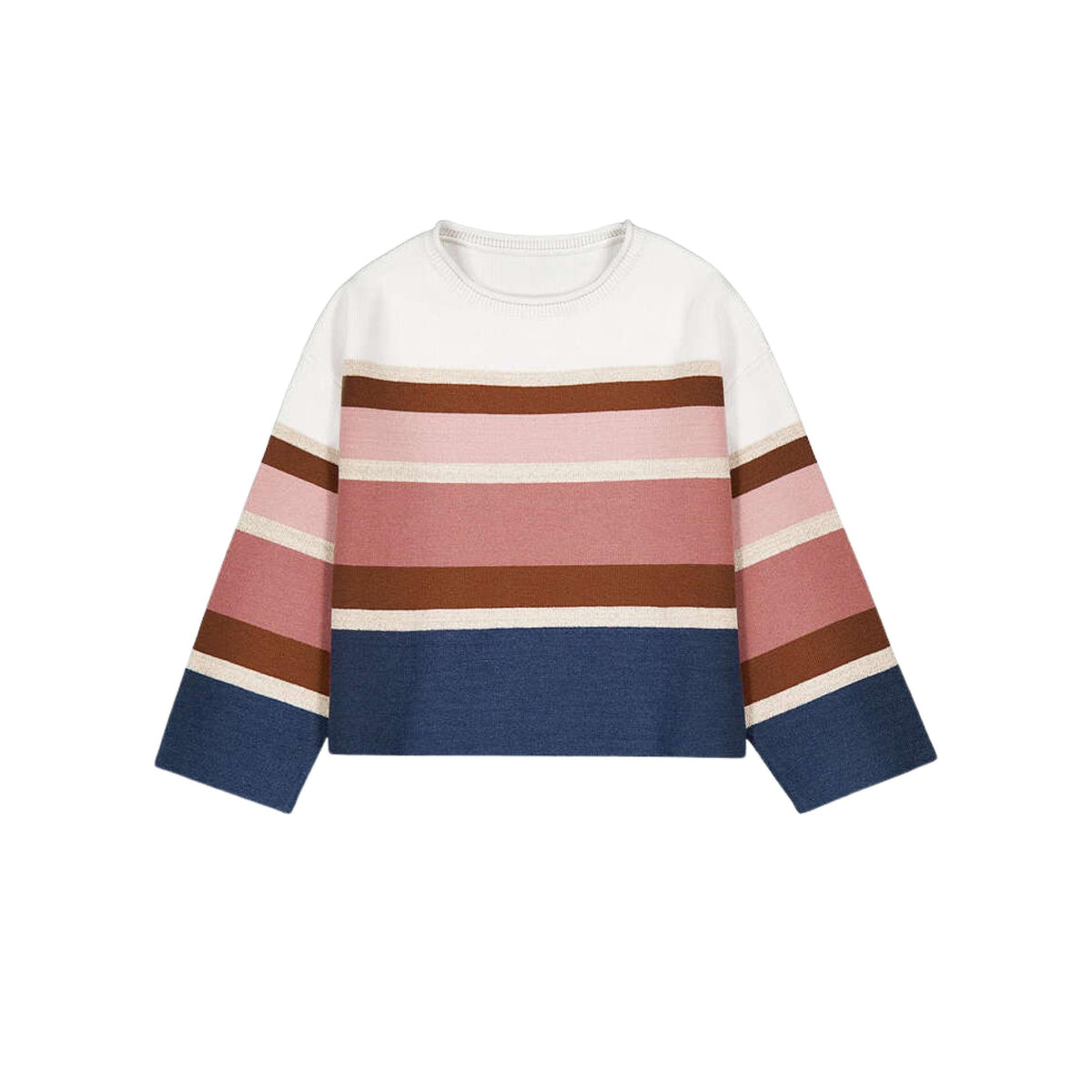 Multi-Stripe Jacquard Knit Sweater