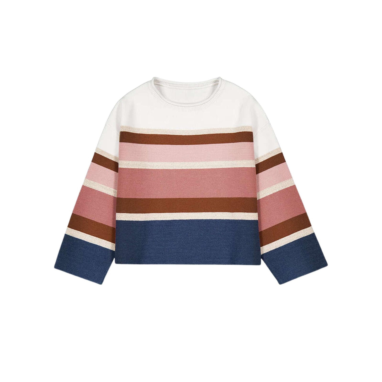 Multi-Stripe Jacquard Knit Sweater