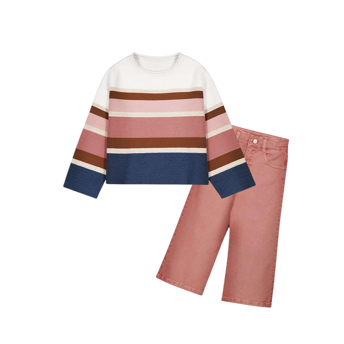 Multi-Stripe Jacquard Knit Sweater